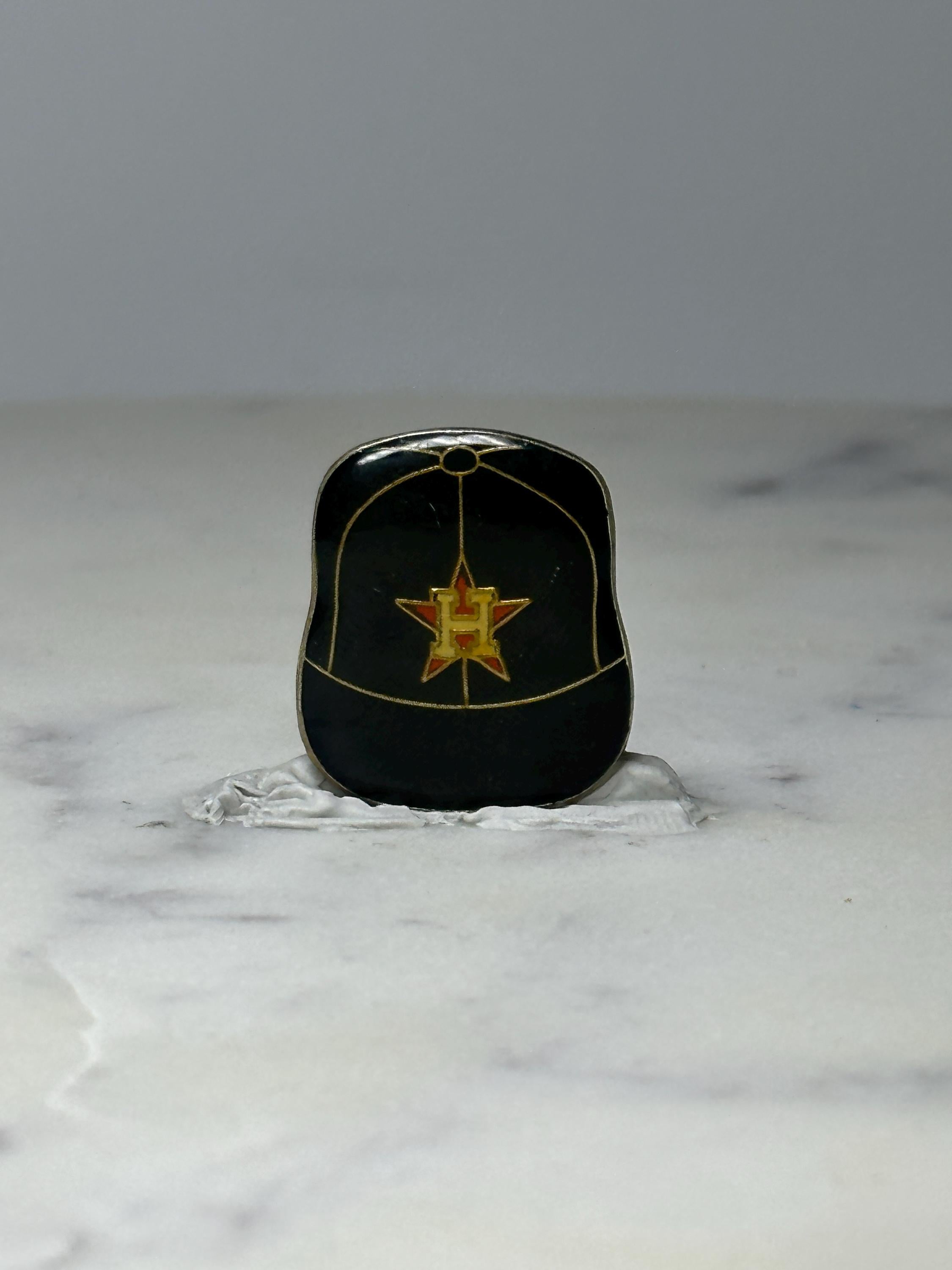 Vintage Houston Astros Baseball Hat Pin: Black Enamel - MLB Sports Accessory