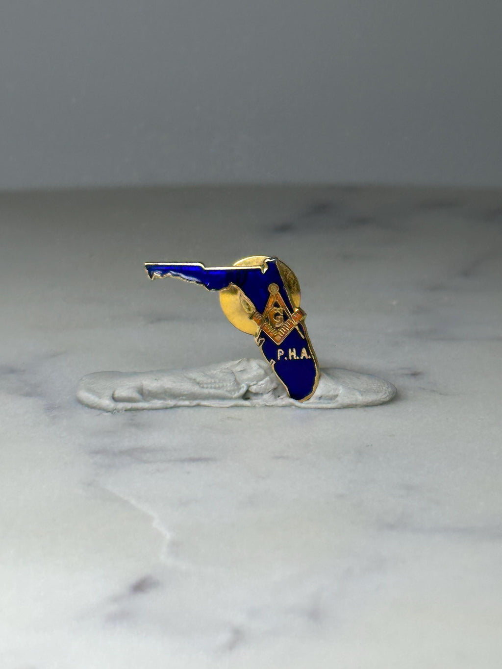 Vintage Florida Masonic Lapel Pin: Blue Enamel - PHA Freemason