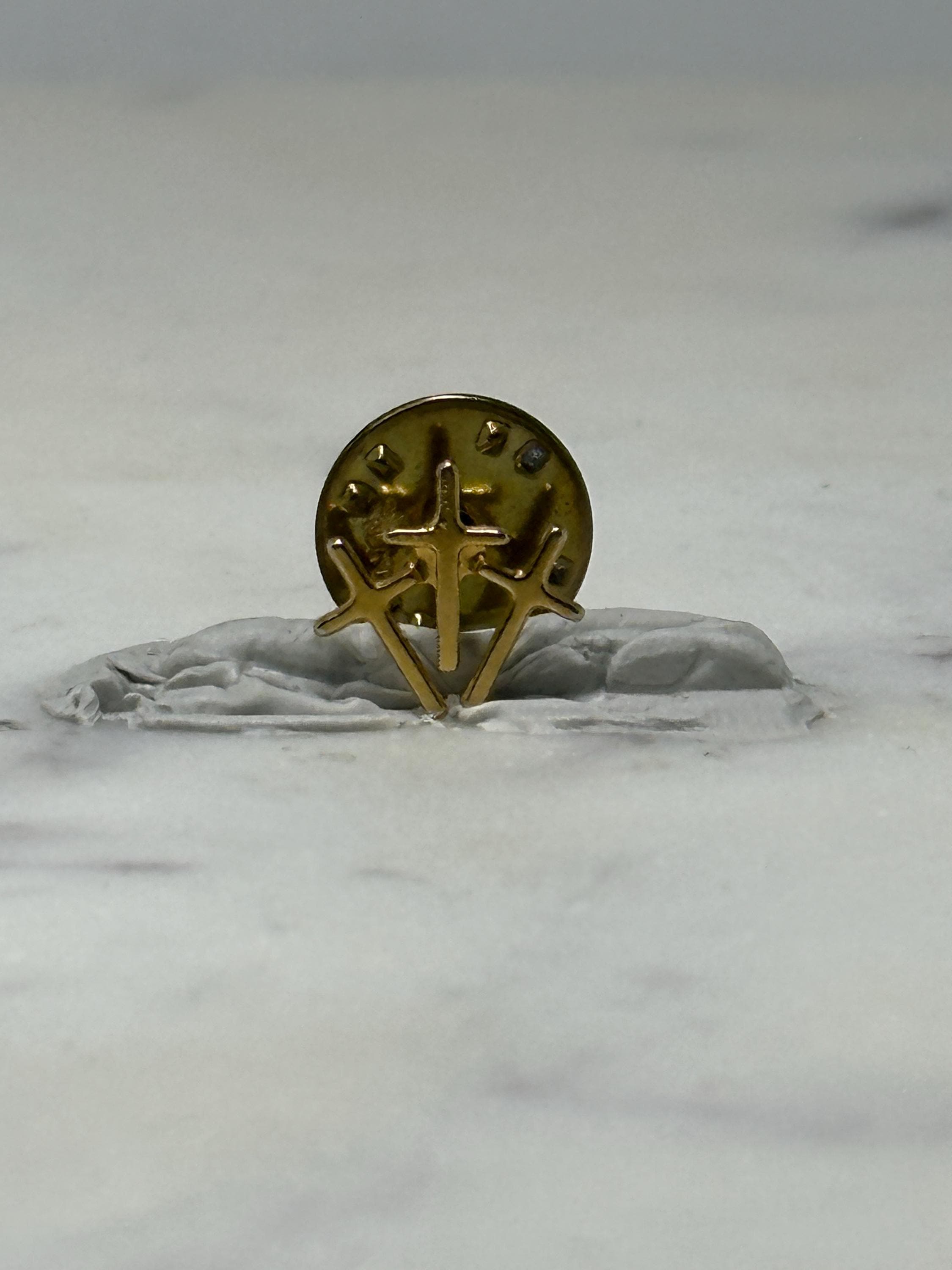 Vintage Christian Cross Lapel Pin: Gold Tone - Religious Accessory