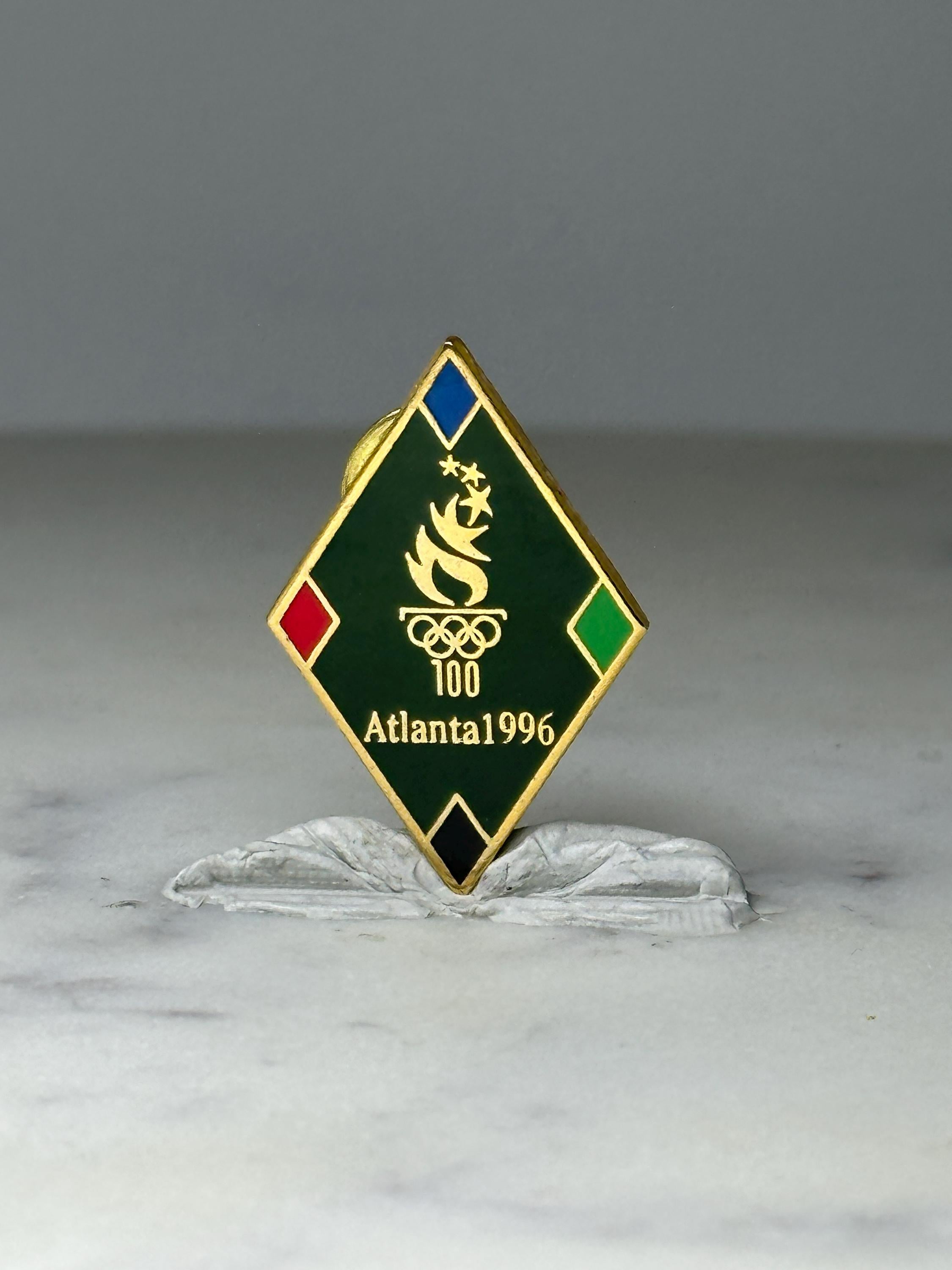 Vintage Atlanta 1996 Olympic Games Lapel Pin: Green Enamel - Centennial Accessory