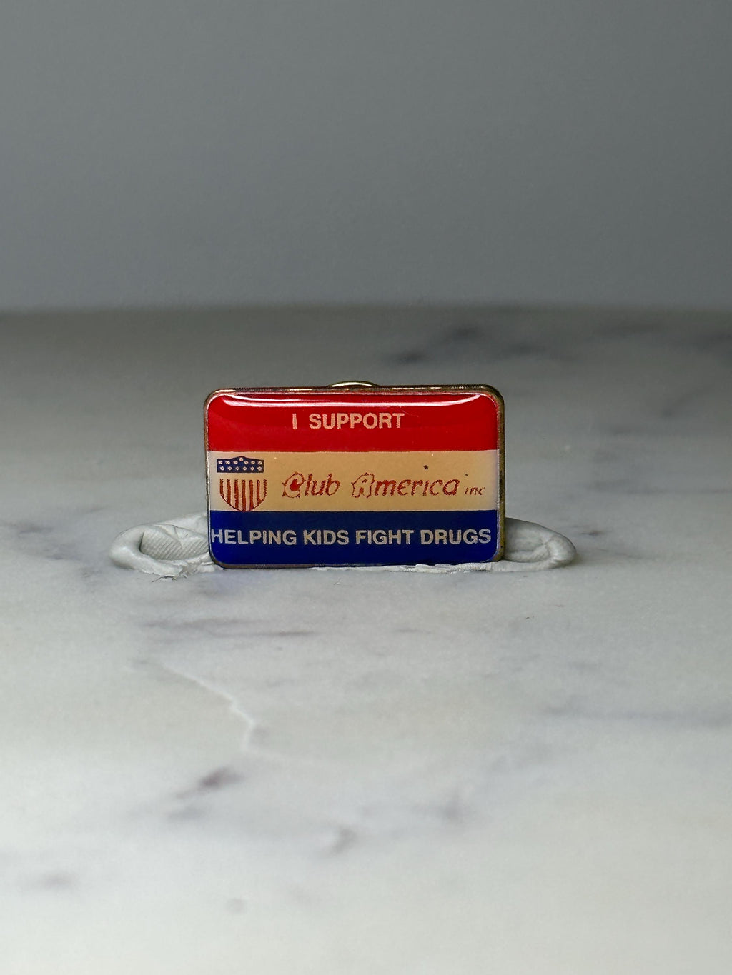 Vintage Club America Support Pin: Red White Blue - Anti Drug Era Accessory