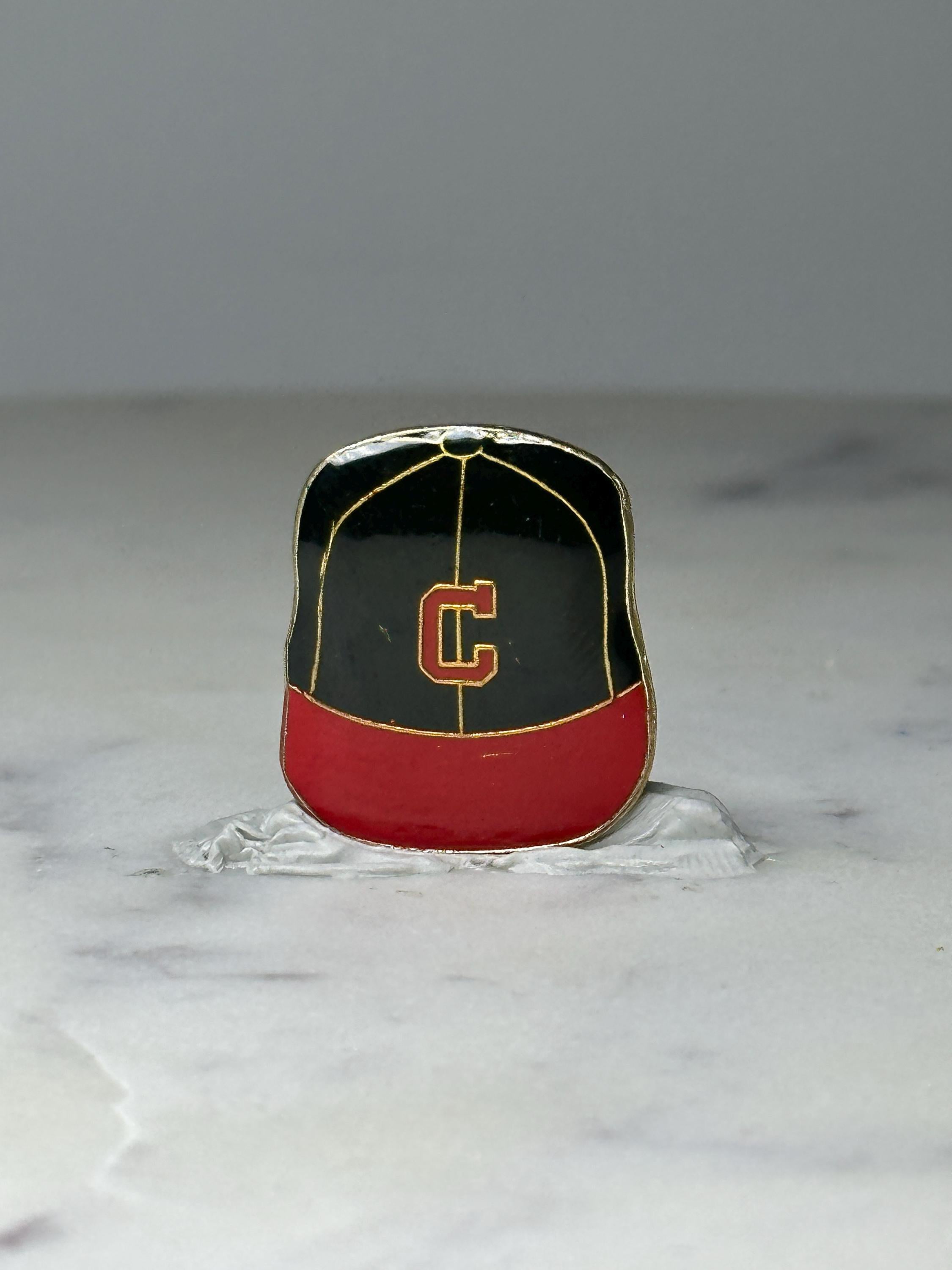 Vintage Cleveland Gaurdians Hat Pin - Red Black Colored - MLB Team