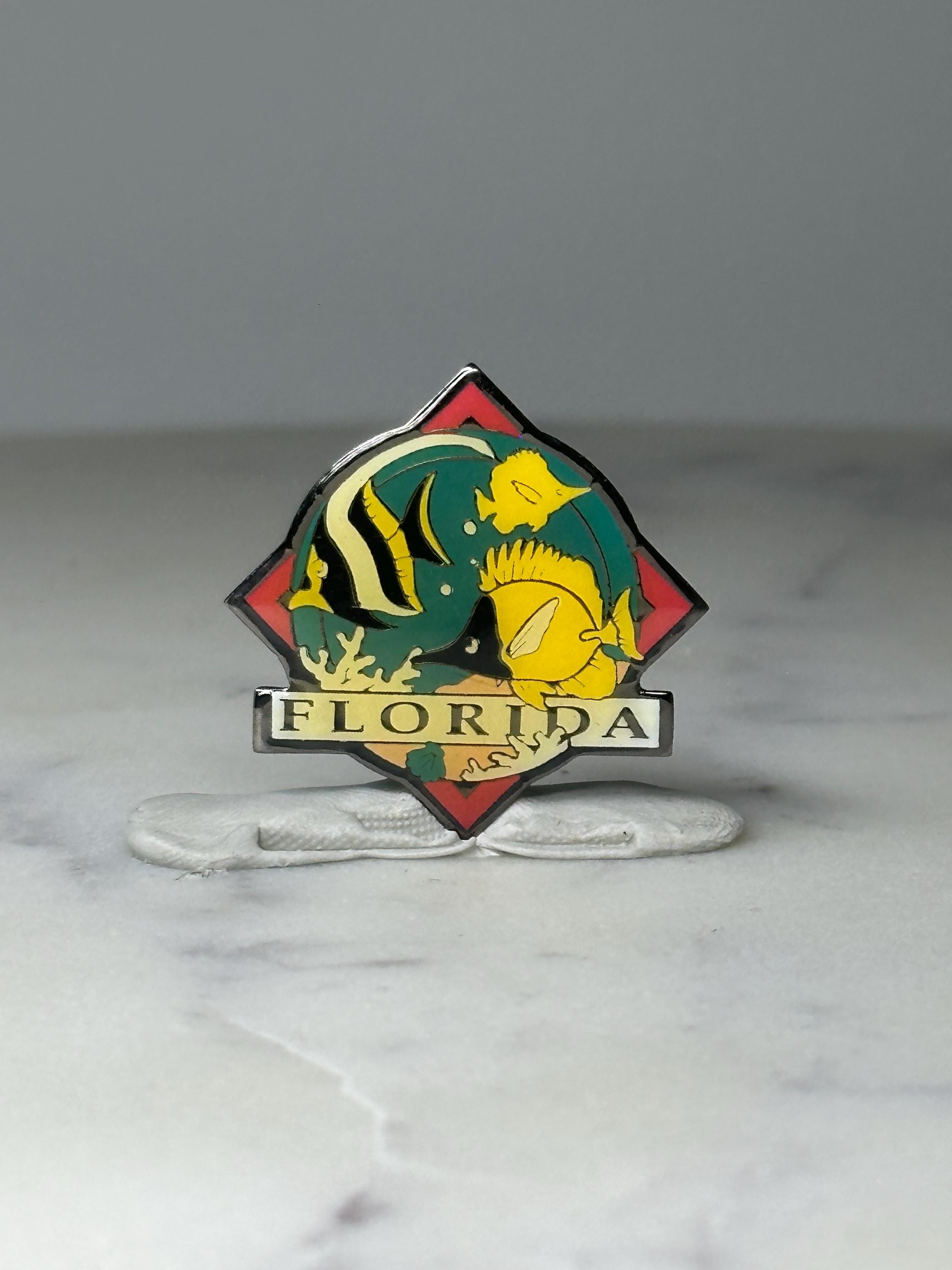 Vintage Florida Fish Enamel Pin: Colorful Tropical - Souvenir Accessory