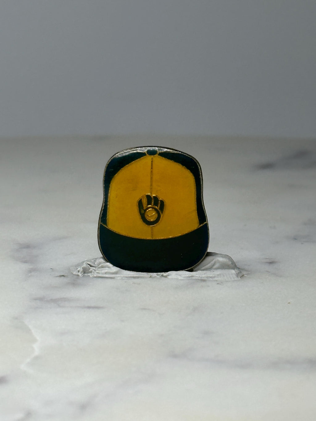 Vintage Milwaukee Brewers Hat Pin: Green Yellow Enamel - MLB Baseball Accessory