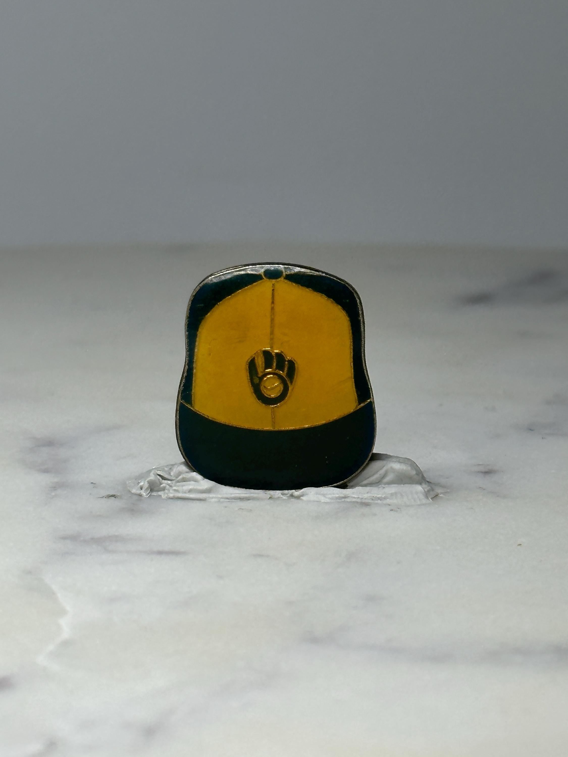 Vintage Milwaukee Brewers Hat Pin: Green Yellow Enamel - MLB Baseball Accessory