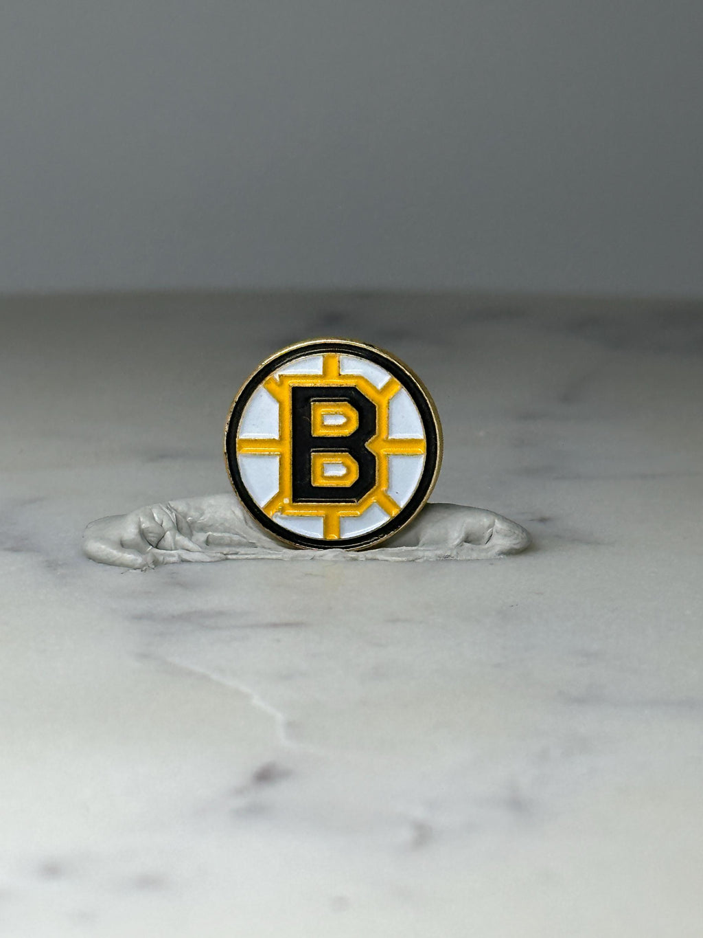 Vintage Boston Bruins Enamel Lapel Pin: Black & Gold - NHL Hockey Accessory