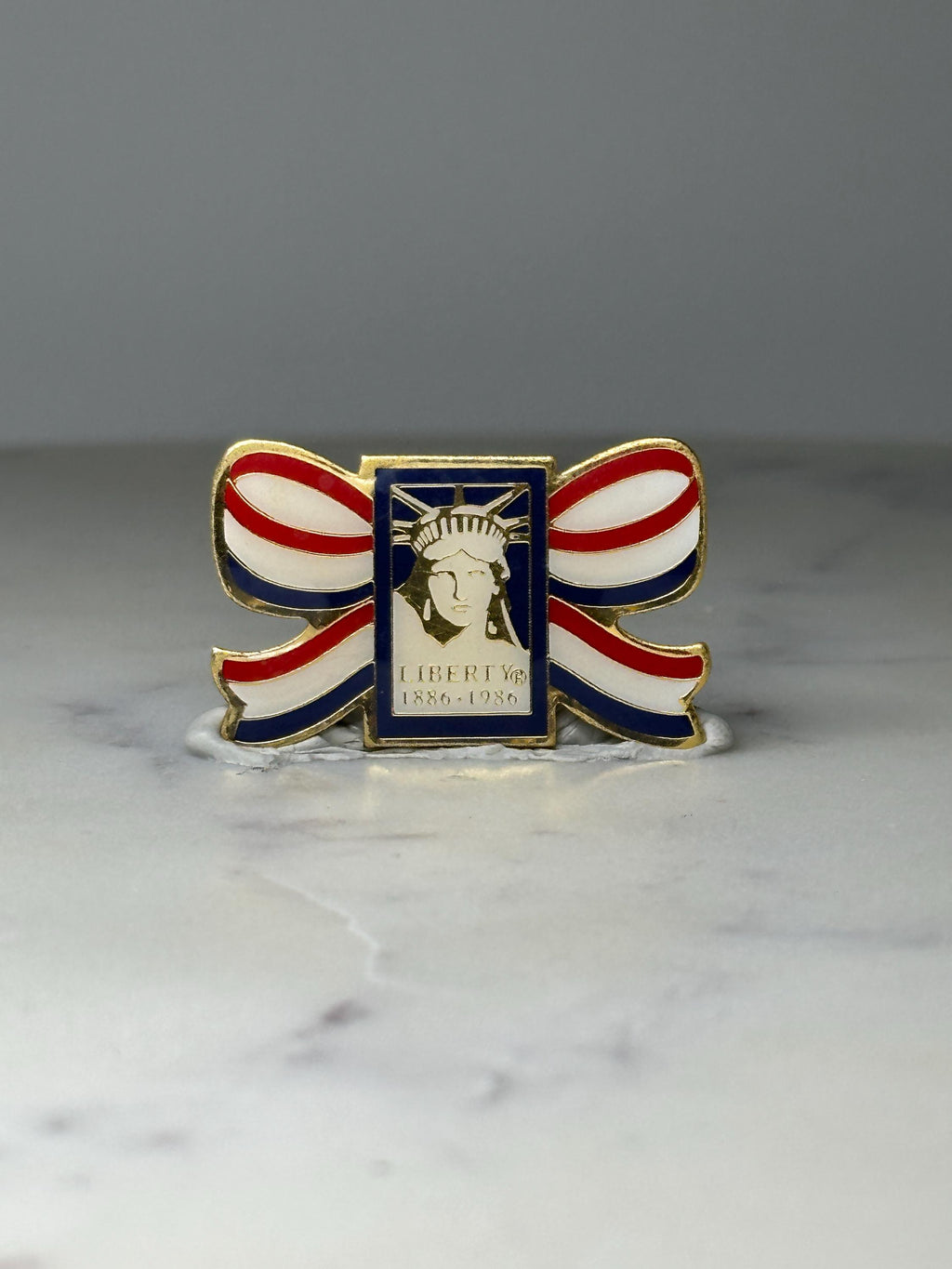 Vintage Statue of Liberty Enamel Pin: Red White Blue - 1986 Centennial Accessory