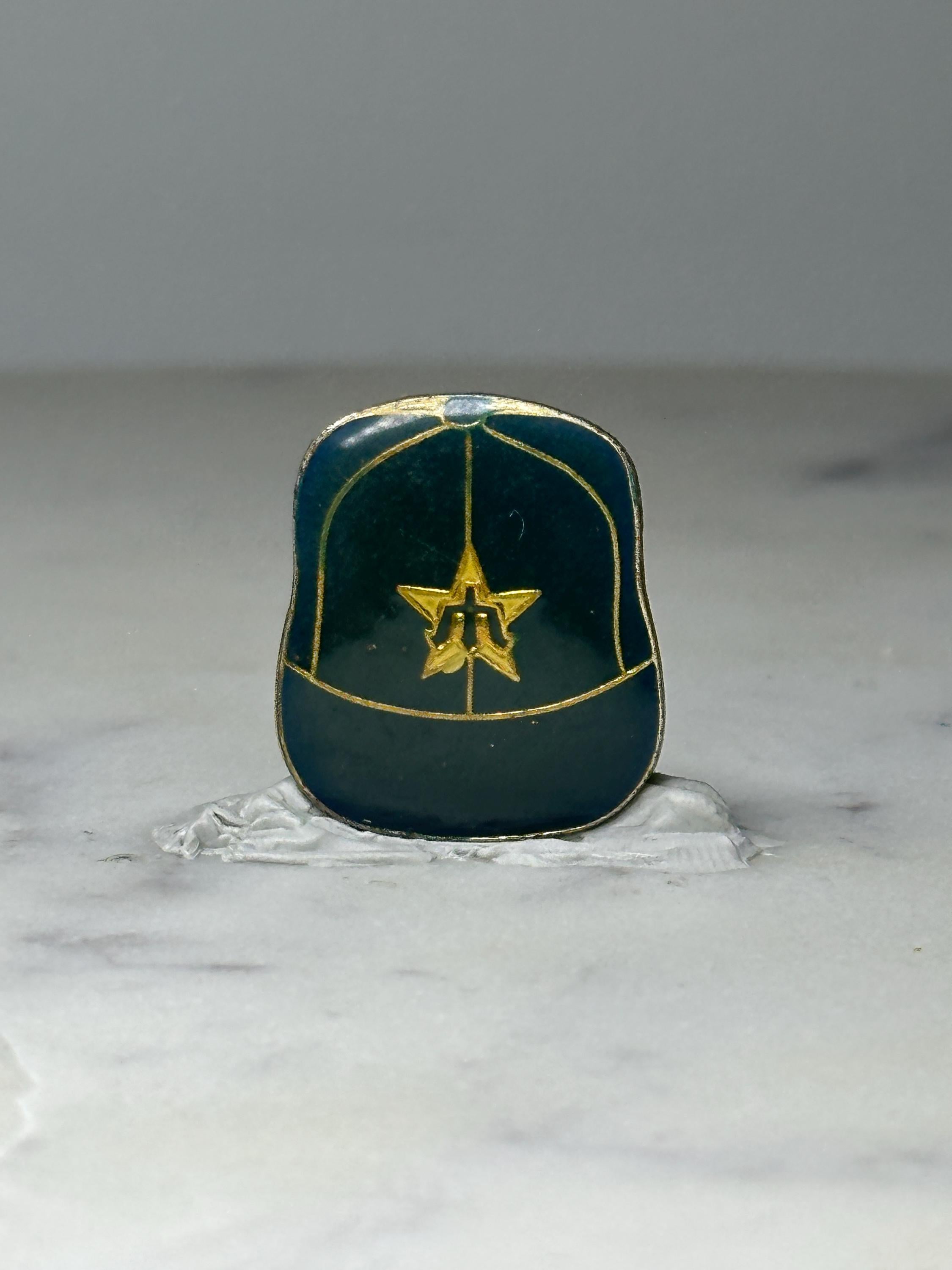 Seattle Mariners Vintage Hat Pin: Trident Star Logo Baseball Cap - MLB Enamel Pin