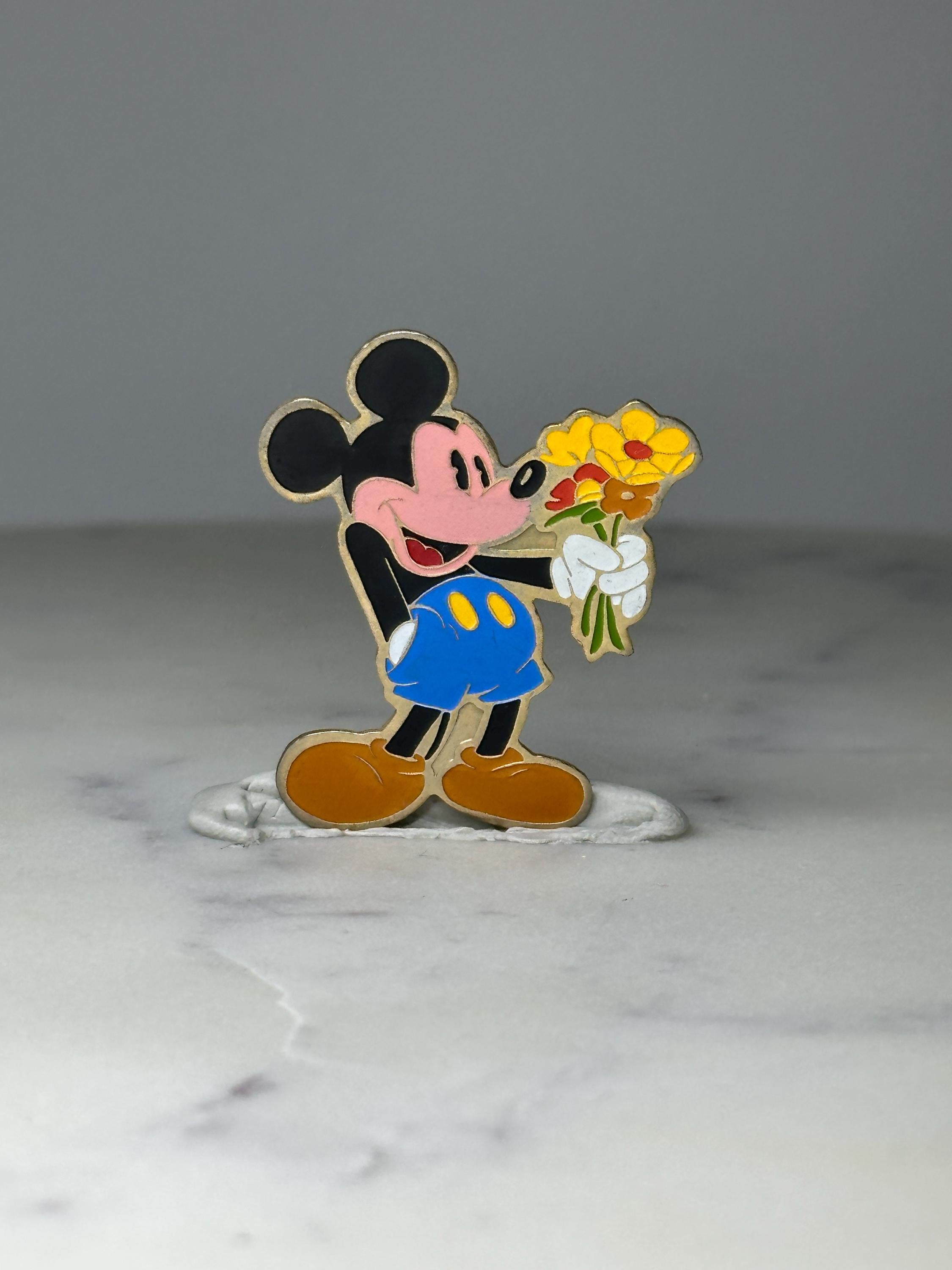 Vintage Mickey Mouse Enamel Pin: Colorful Gold Tone - Disney Character Accessory