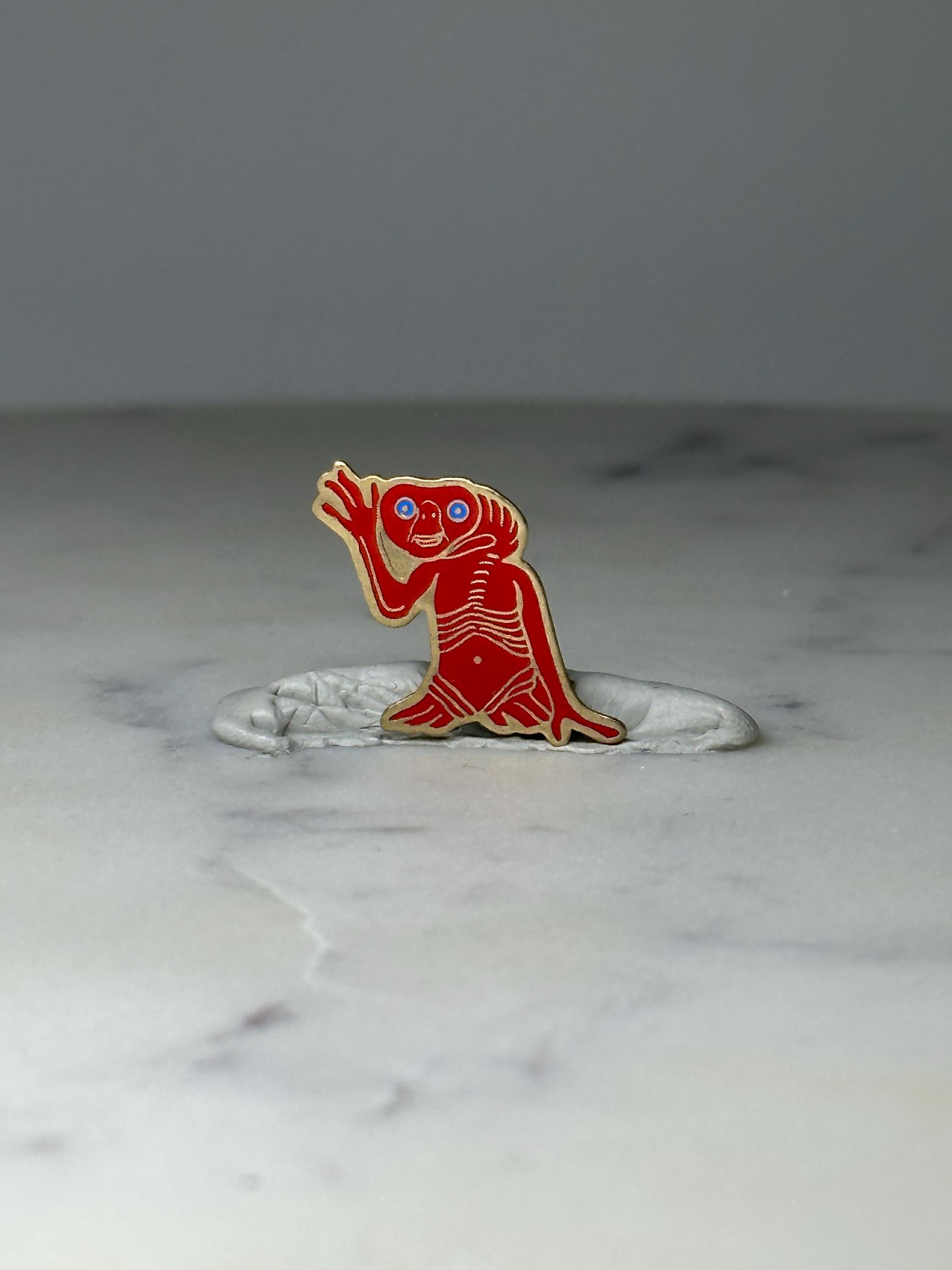 Vintage E.T. Extra Terrestrial Enamel Pin: Red Colored - Retro Movie Collectible