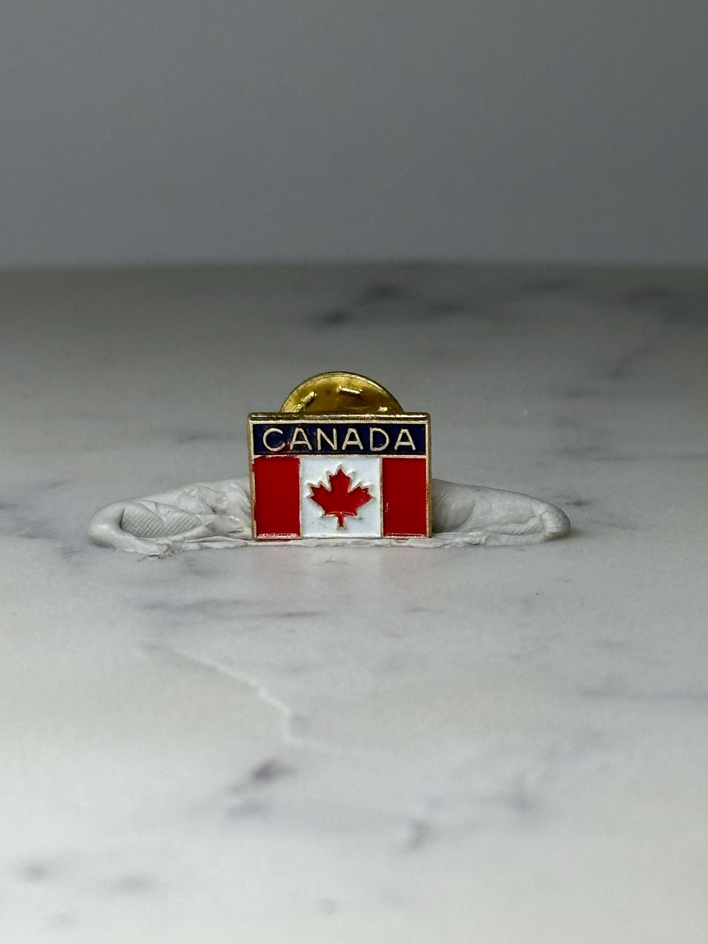 Vintage Canada Flag Enamel Pin: Red White Gold Tone - Travel Souvenir Accessory