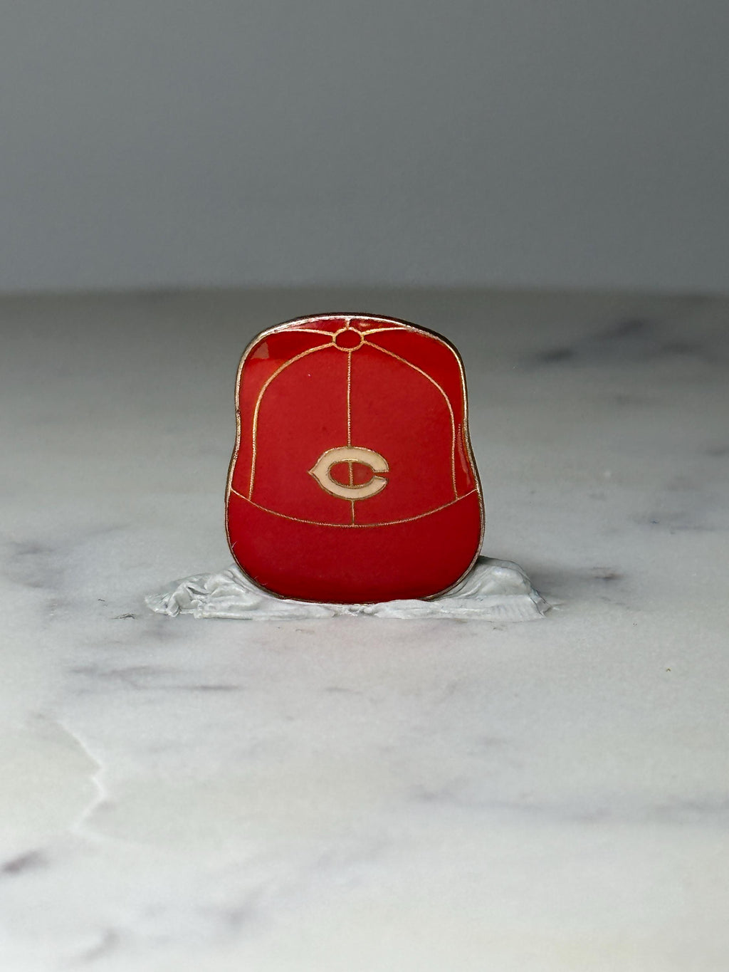 Vintage Cincinnati Reds Baseball Hat Pin: Red Enamel - MLB Sports Accessory