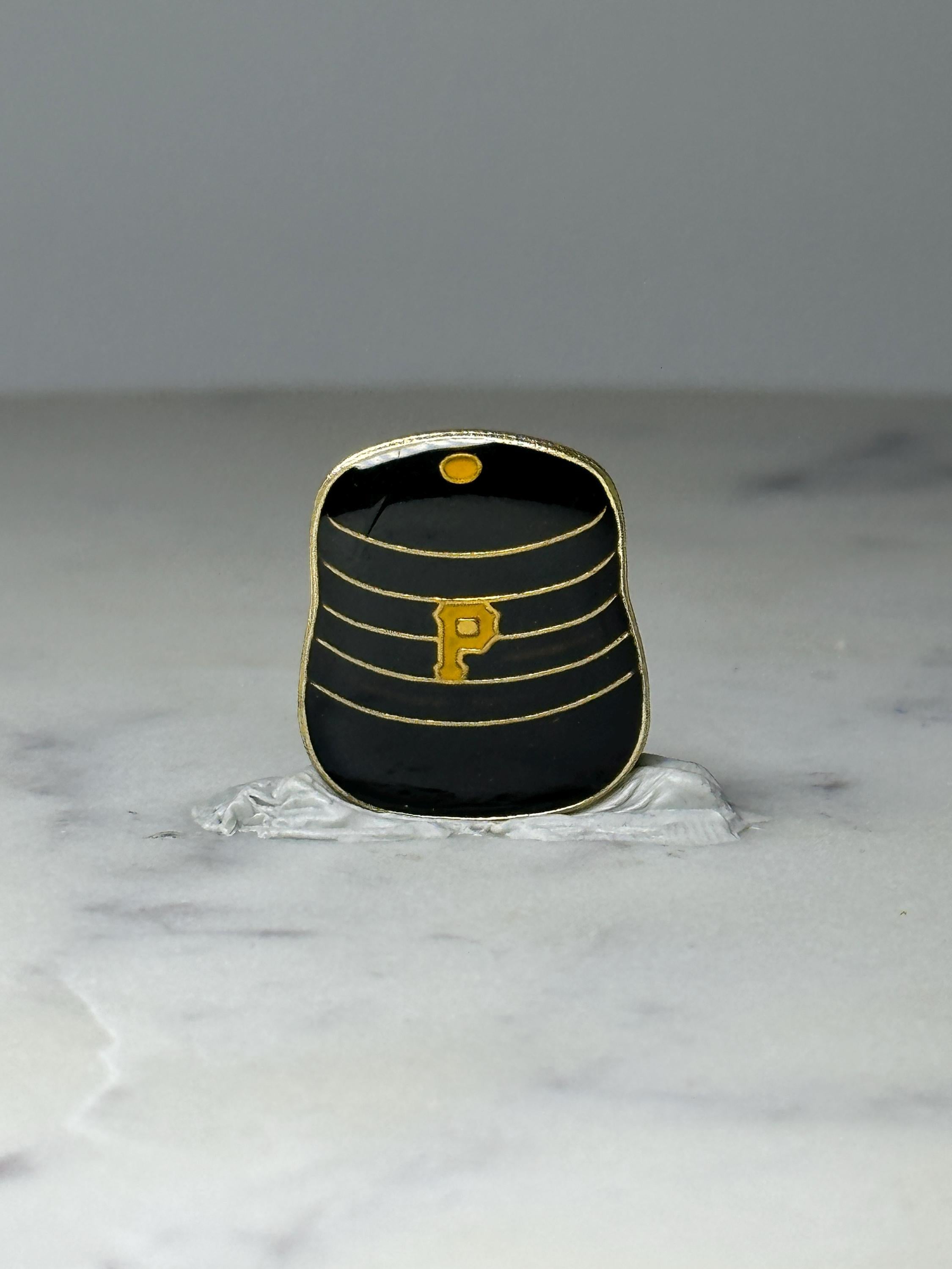Vintage Pittsburgh Pirates Hat Pin: Black & Gold Enamel - MLB Accessory
