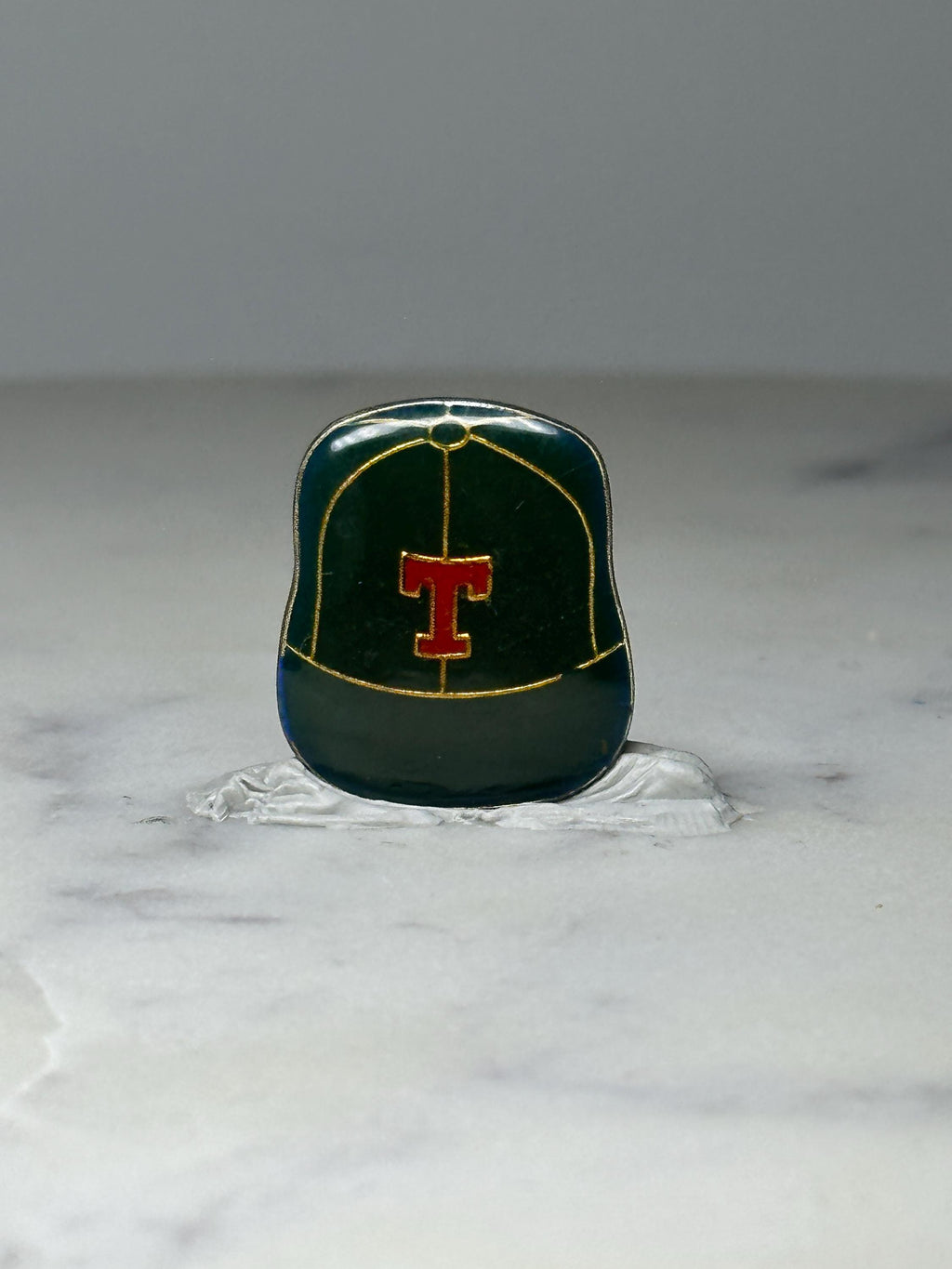Vintage Texas Rangers Baseball Cap Pin: Green Enamel - 1990s Sports Accessory