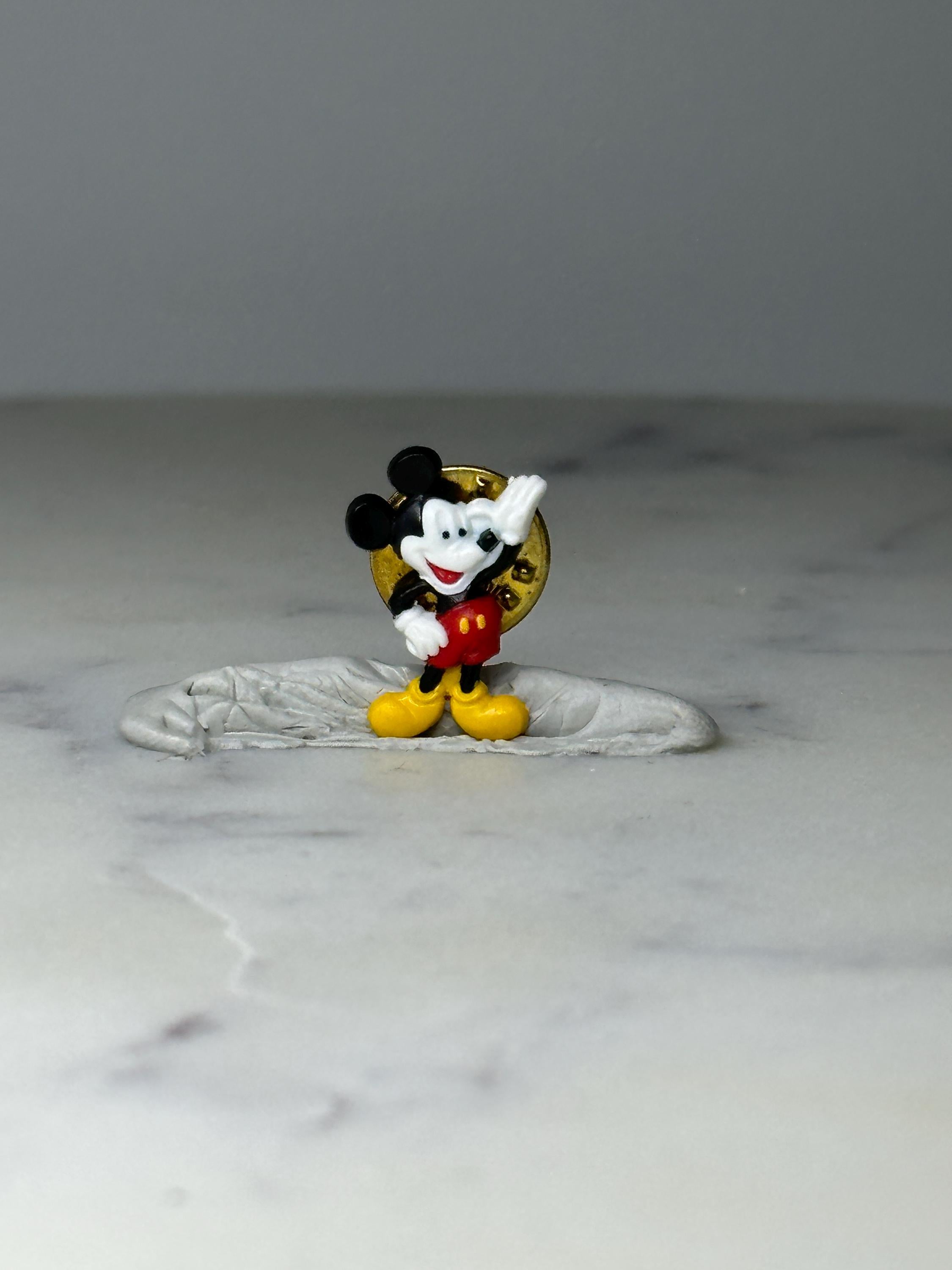 Vintage Mickey Mouse Figural Lapel Pin: Colorful Enamel - Disney Accessory