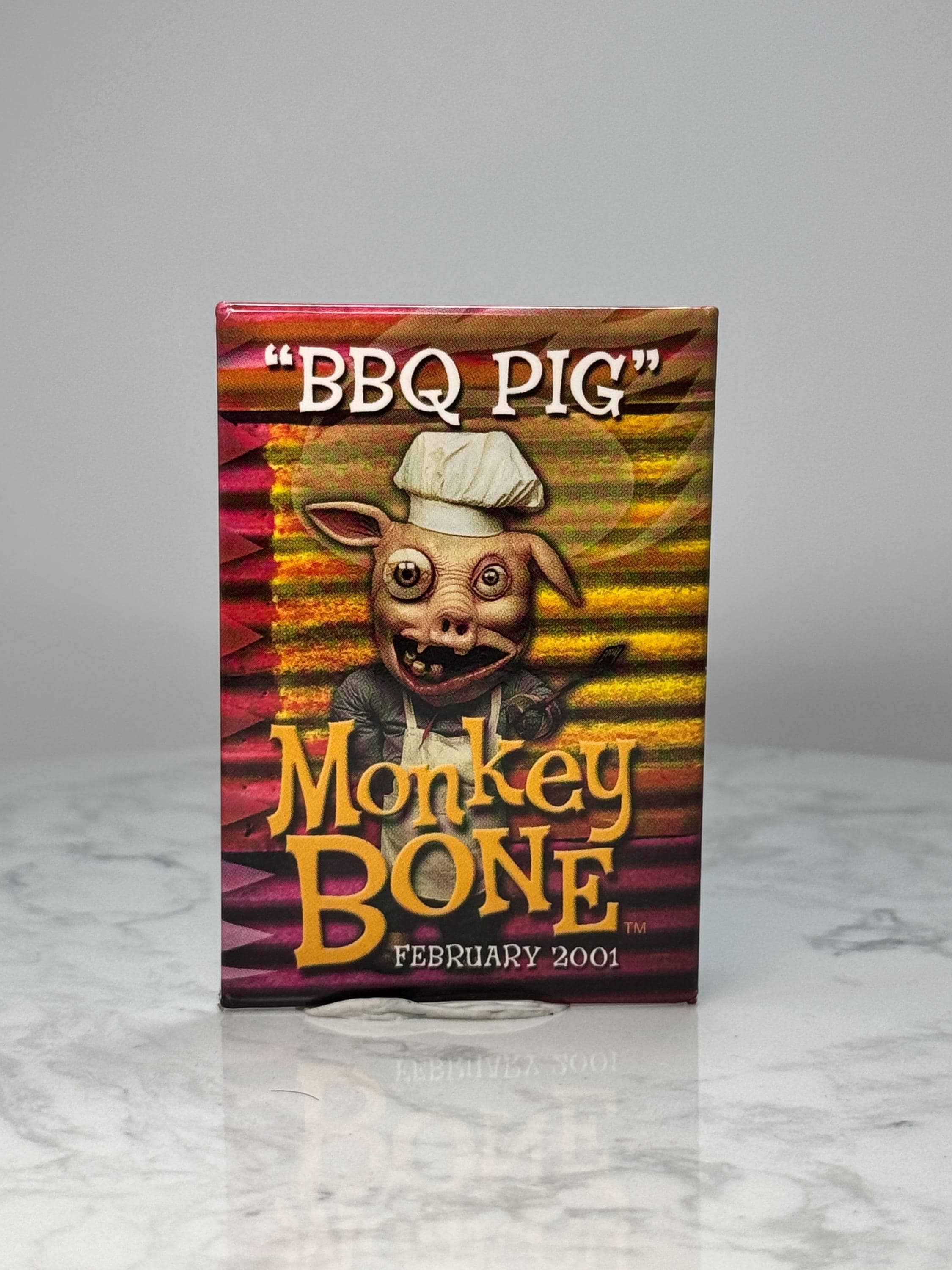 Vintage BBQ Pig Button Pin: Glossy Color - 2001 Movie Accessory