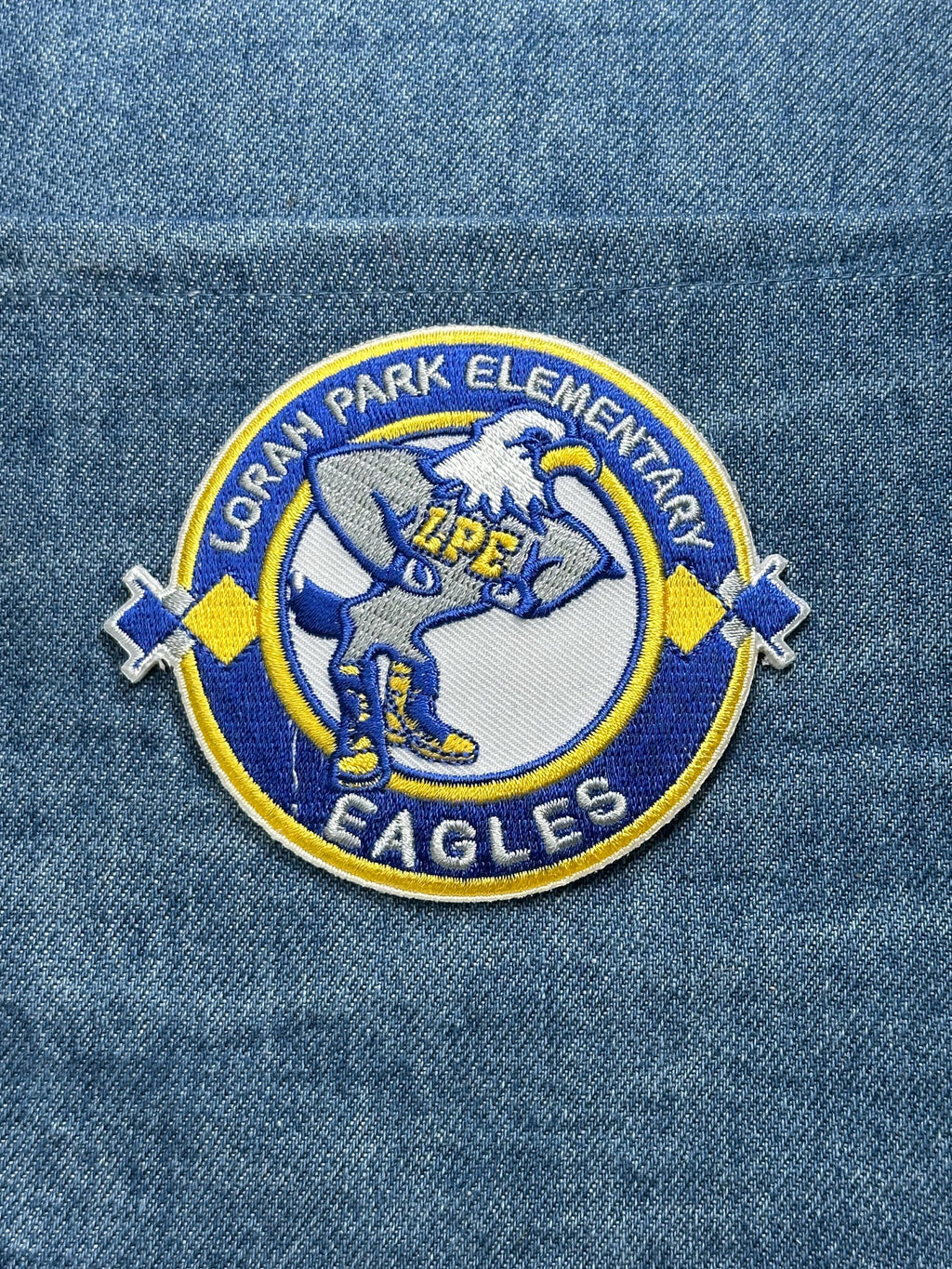 Lorah Park Elementary Patch: Blue Yellow Eagle - School Accessory