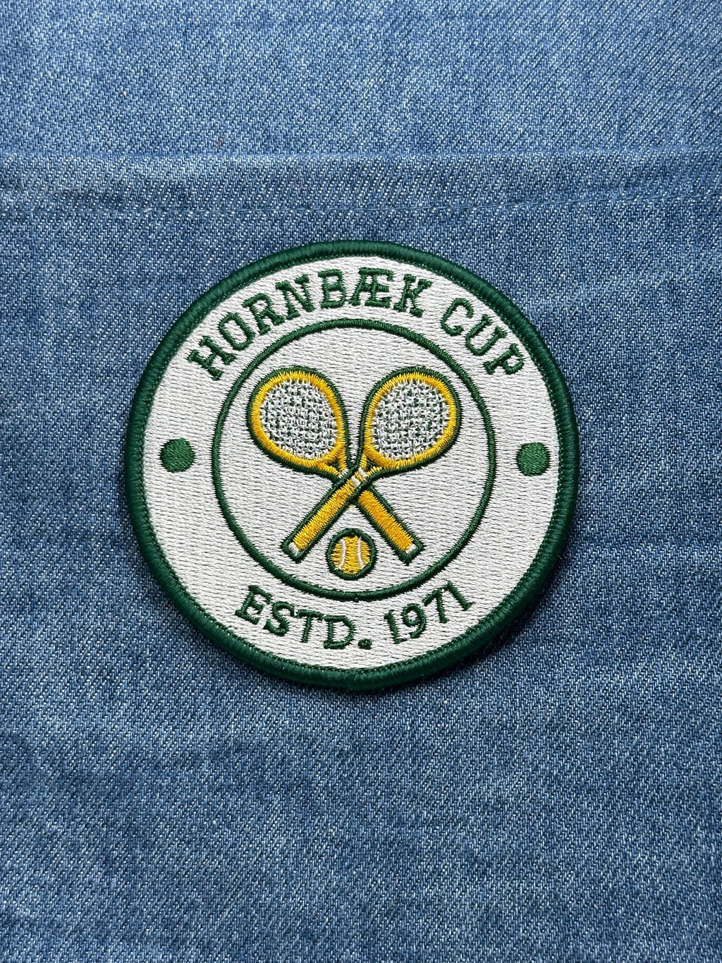 Hornbek Cup Patch: Green White Tennis - 1971 Sports Accessory
