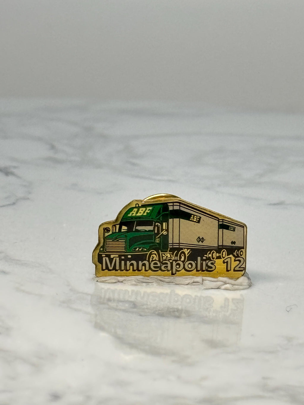 Vintage ABF Freight Truck Pin: Green Enamel - Minneapolis 12 Accessory