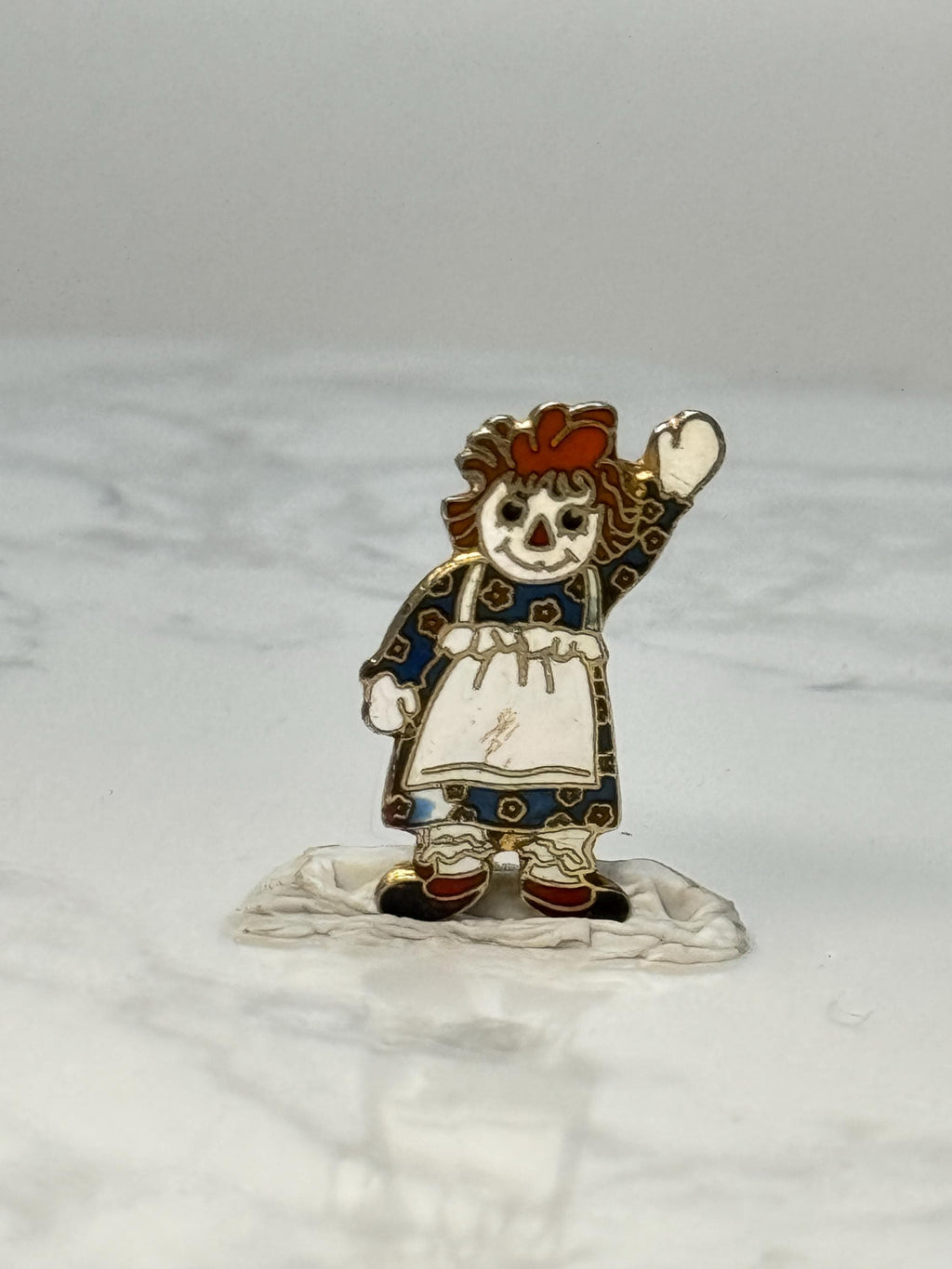 Vintage Raggedy Ann Enamel Pin: Gold Tone - 1980s Character Accessory