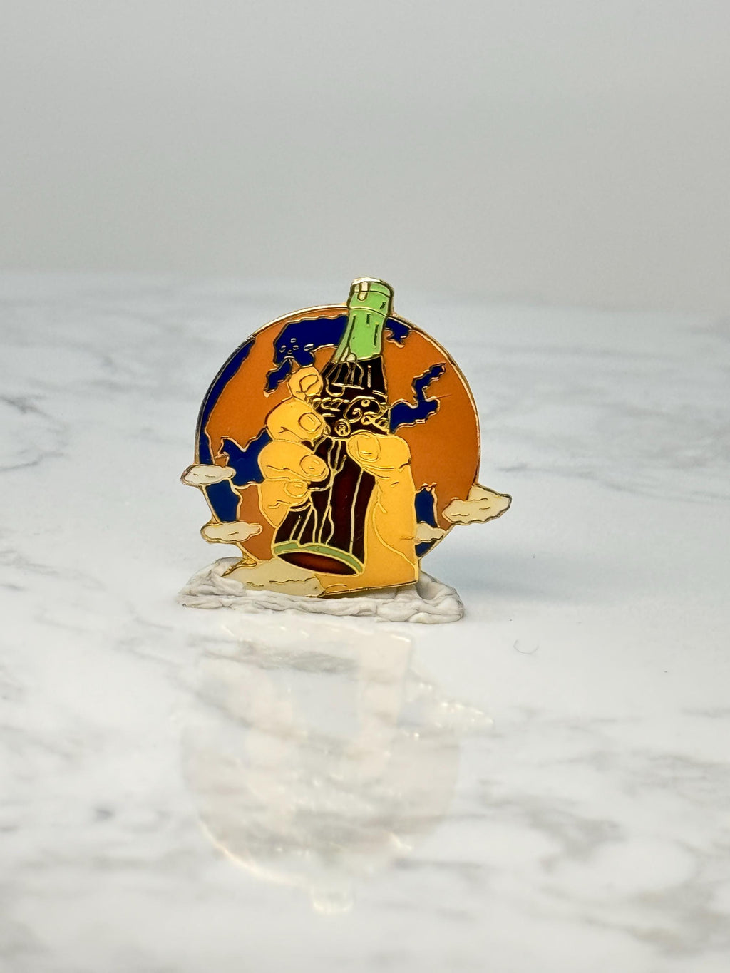 Vintage Coca Cola Soda Bottle Pin: Gold Tone Enamel - 1990s Advertising Accessory