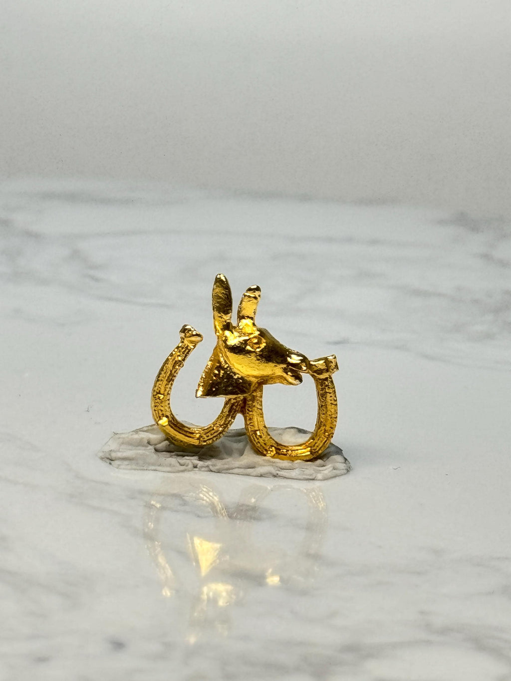 Donkey Horseshoe Pin Gold Tone Western Mule Horse Head Good Luck Equestrian Pin