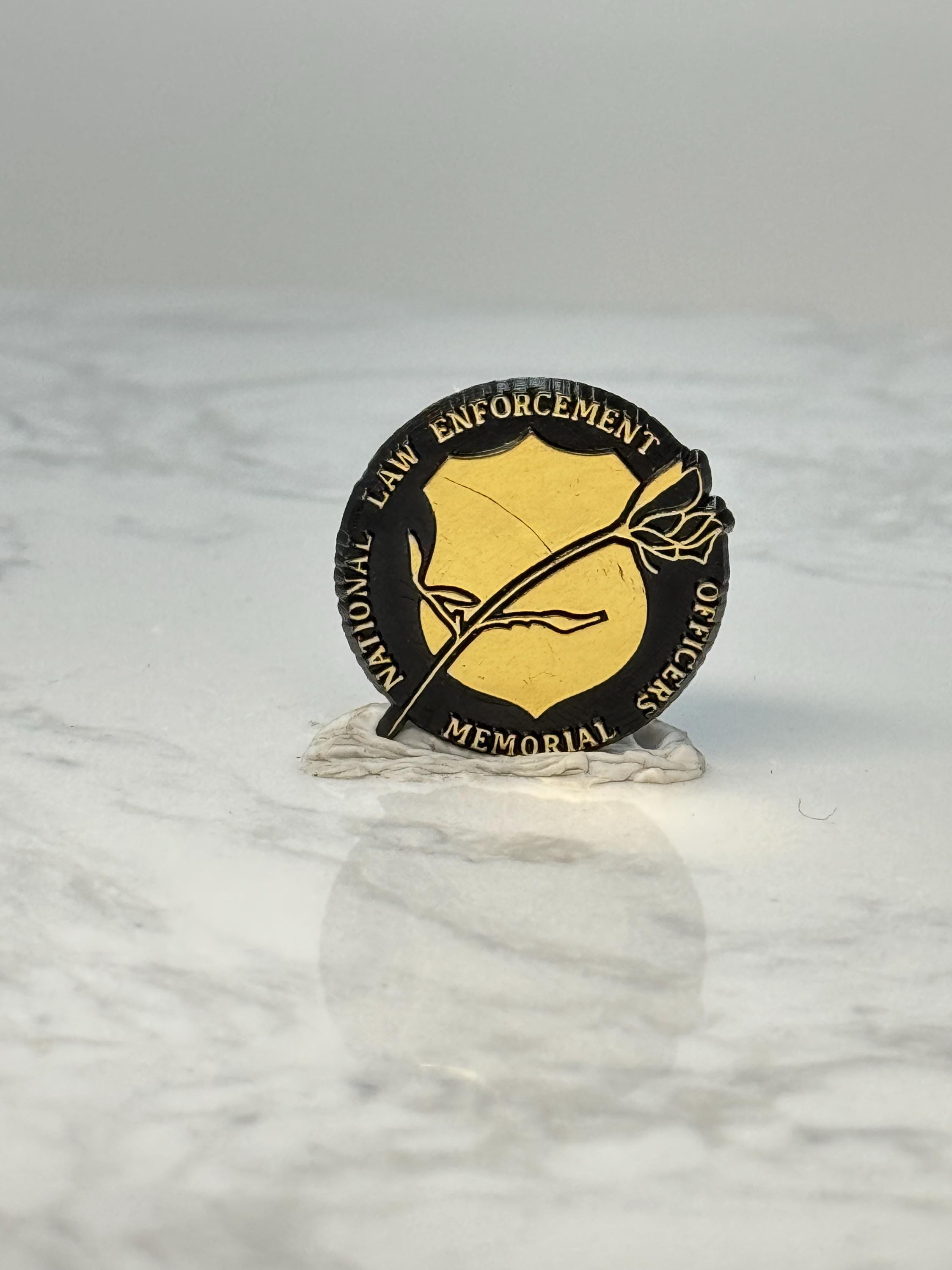 Vintage National Law Enforcement Memorial Officers Gold Tone Pin - Patriotic Accessory