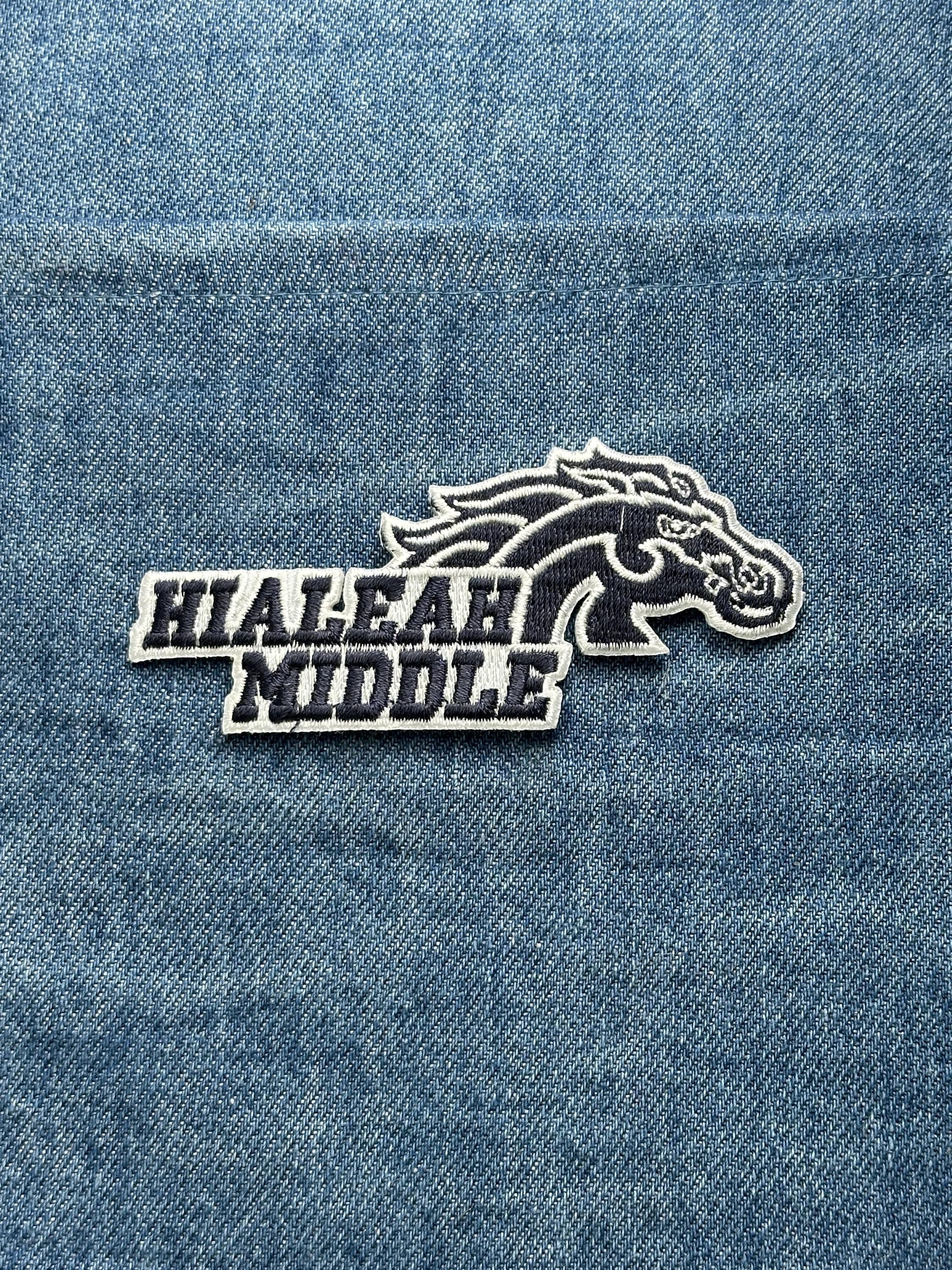 Hialeah Middle School Patch Mustang Logo: Black and White - School Patch