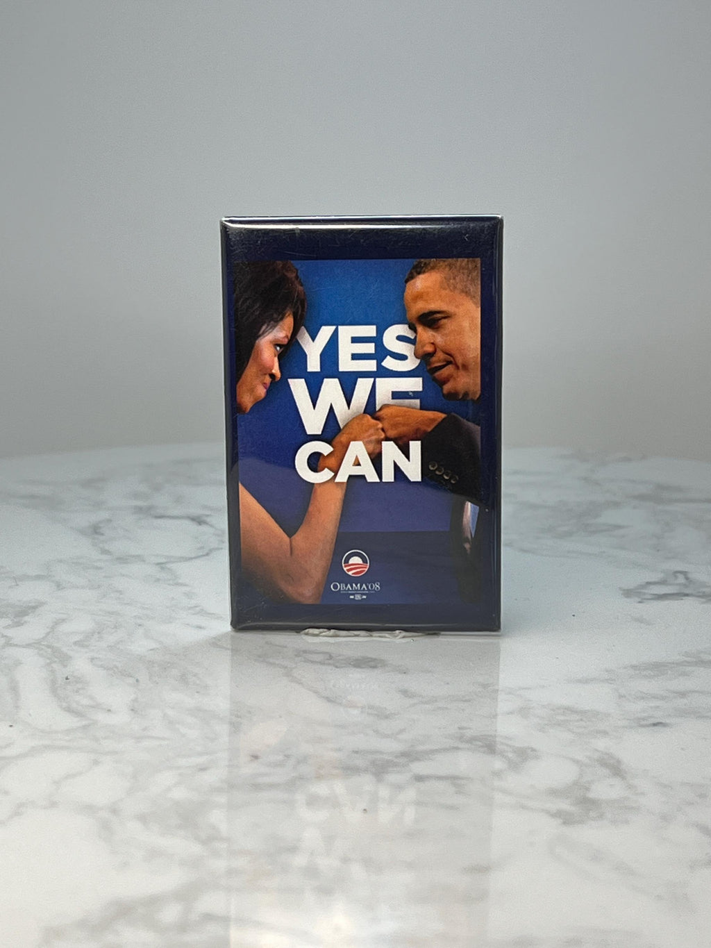 Vintage 2008 Obama Yes We Can Campaign Pin: Blue Photo - Political Accessory