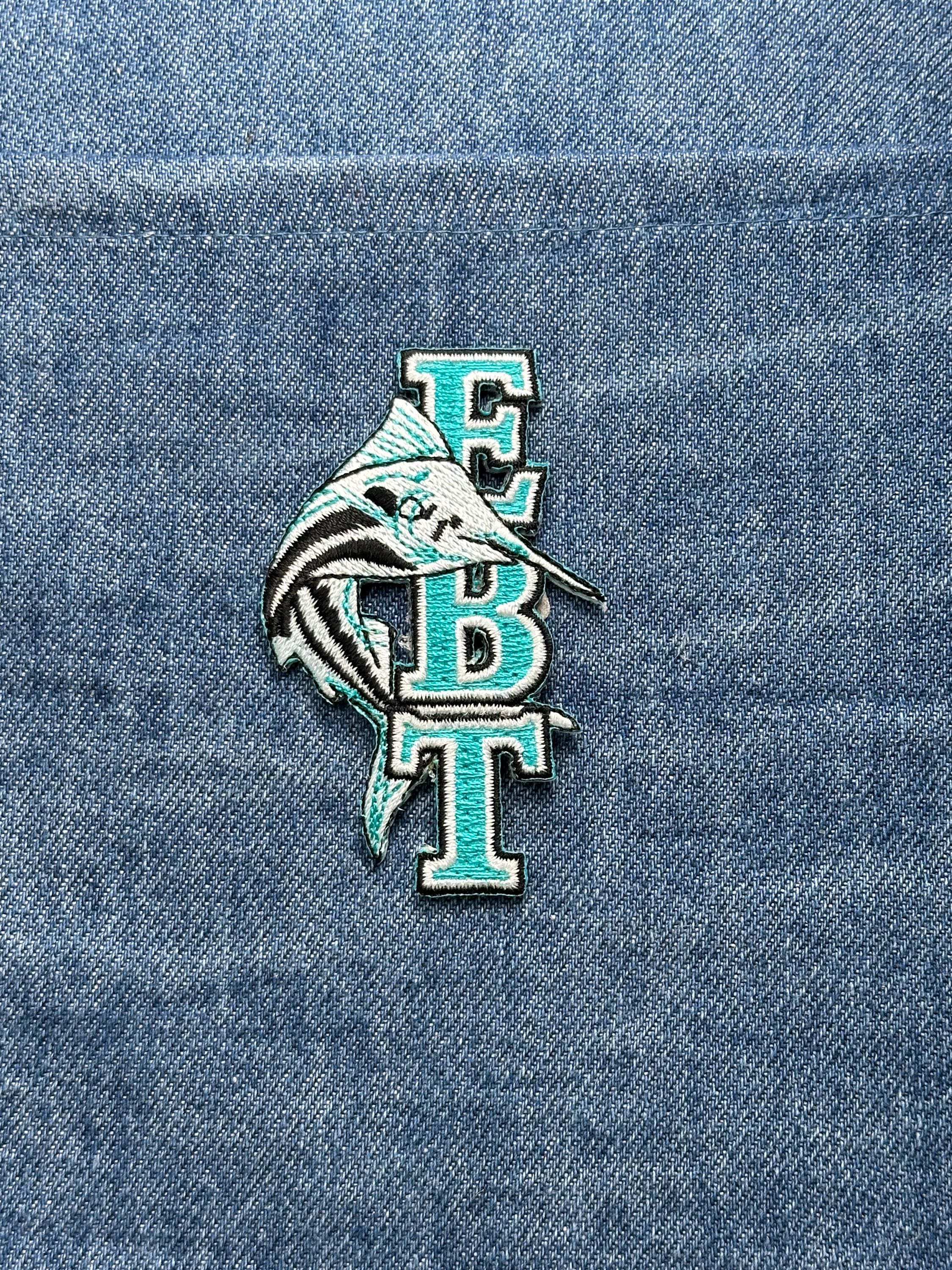Vintage EBT Marlin Fish Patch: Teal Embroidered - Fishing Club Accessory