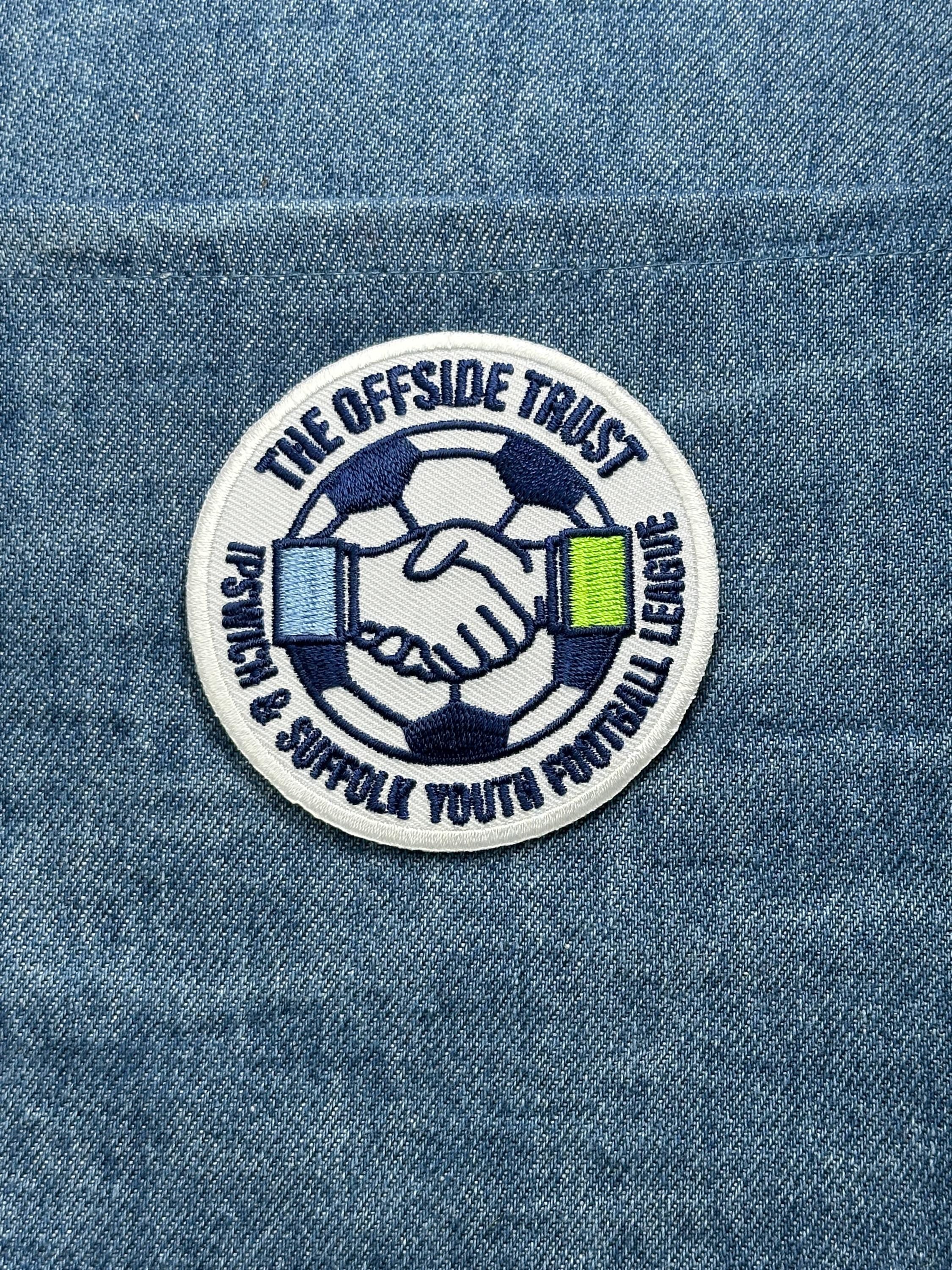 Vintage Offside Trust Football Patch: Blue Colored - Youth League Accessory