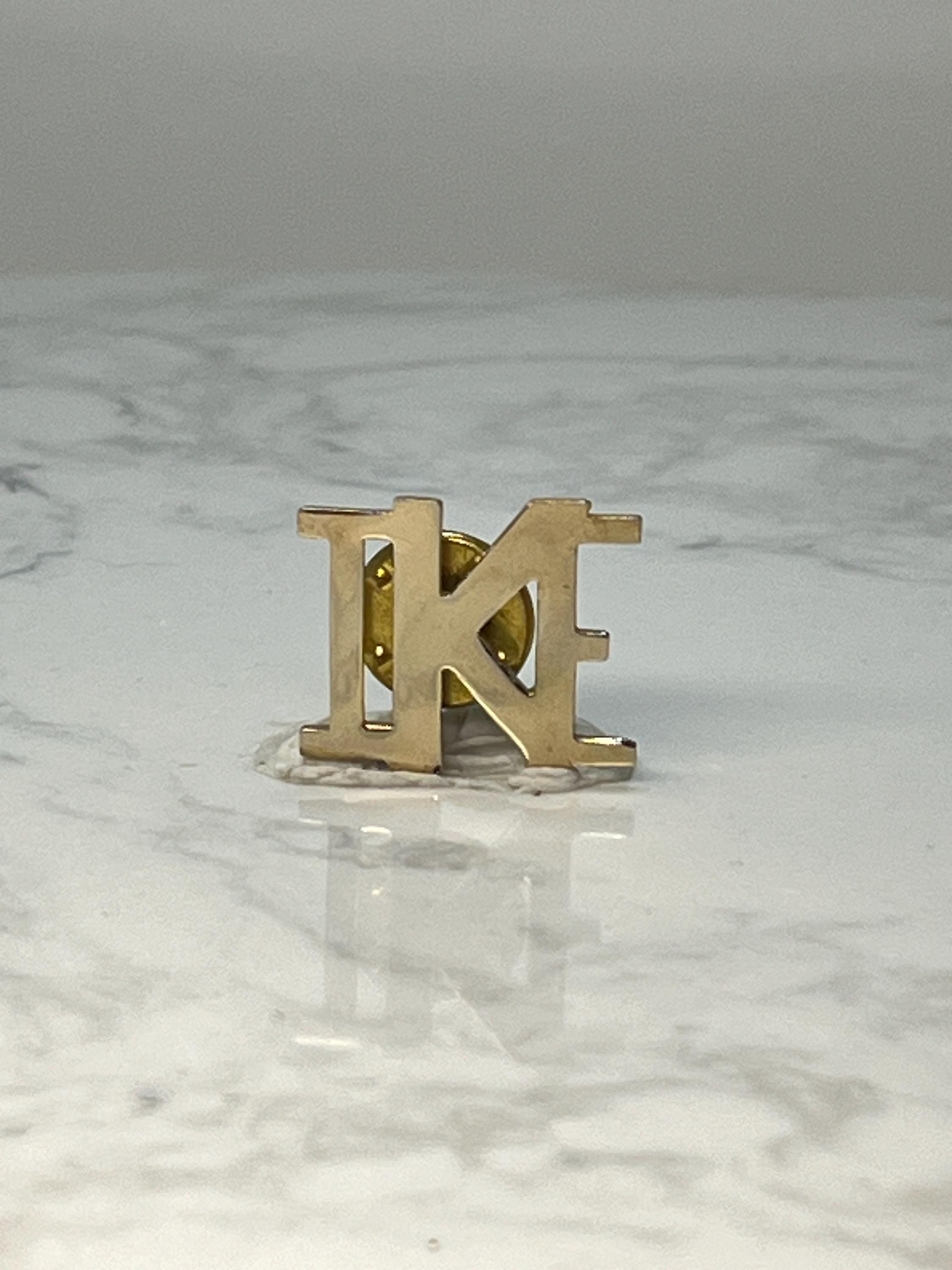 Vintage IKE Letter Lapel Pin: Gold Tone - Political Campaign Accessory