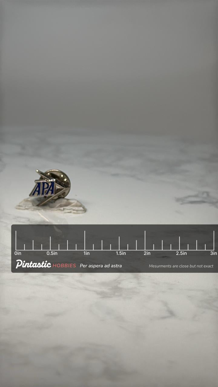 Allied Pilots Association APA Pin Airline Pilot Union Enamel Lapel Pin Aviation Collectible with ruler overlay for size refer