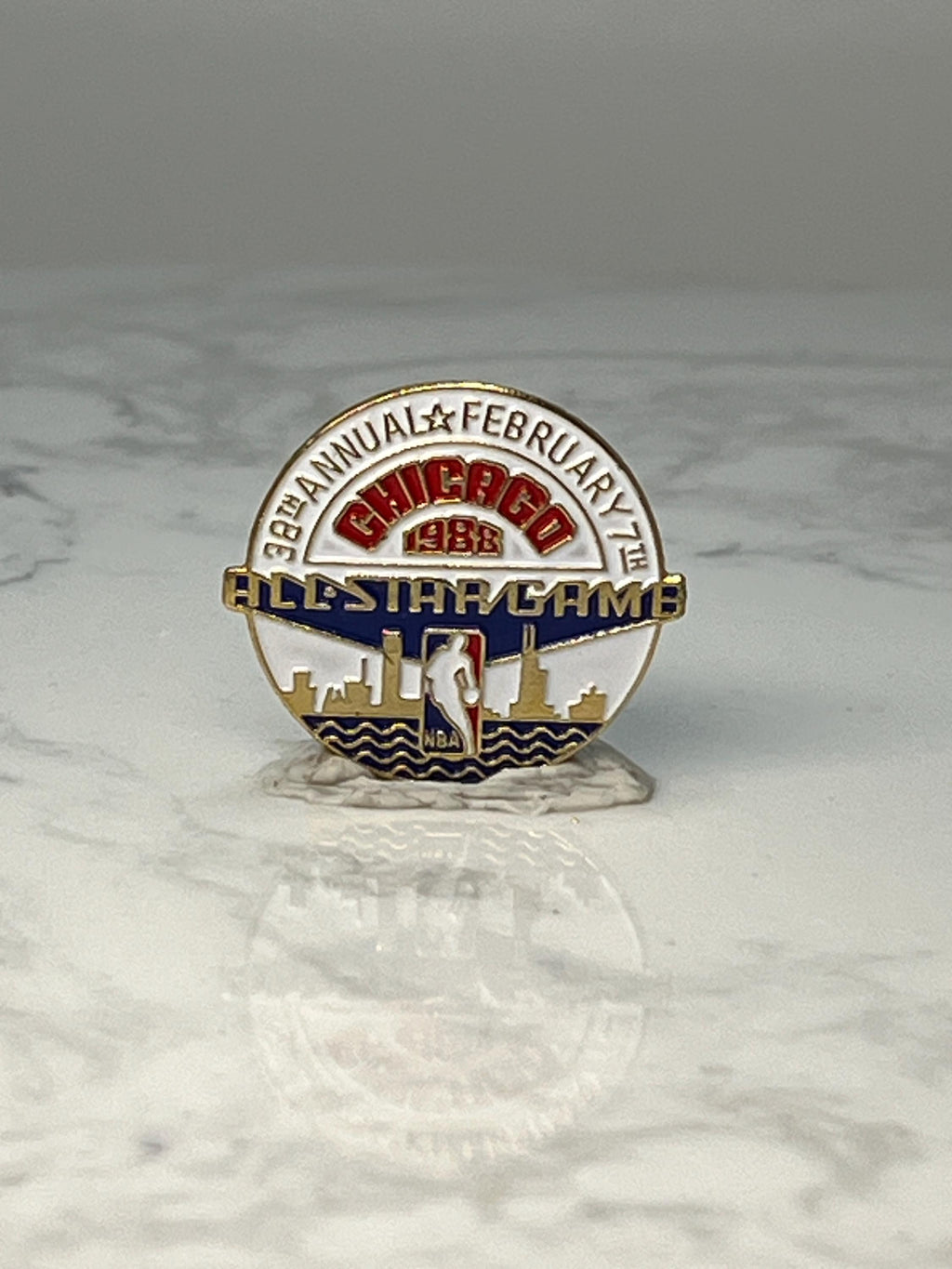Vintage NBA All Star Game Pin: Gold Enamel - 1988 Chicago Accessory