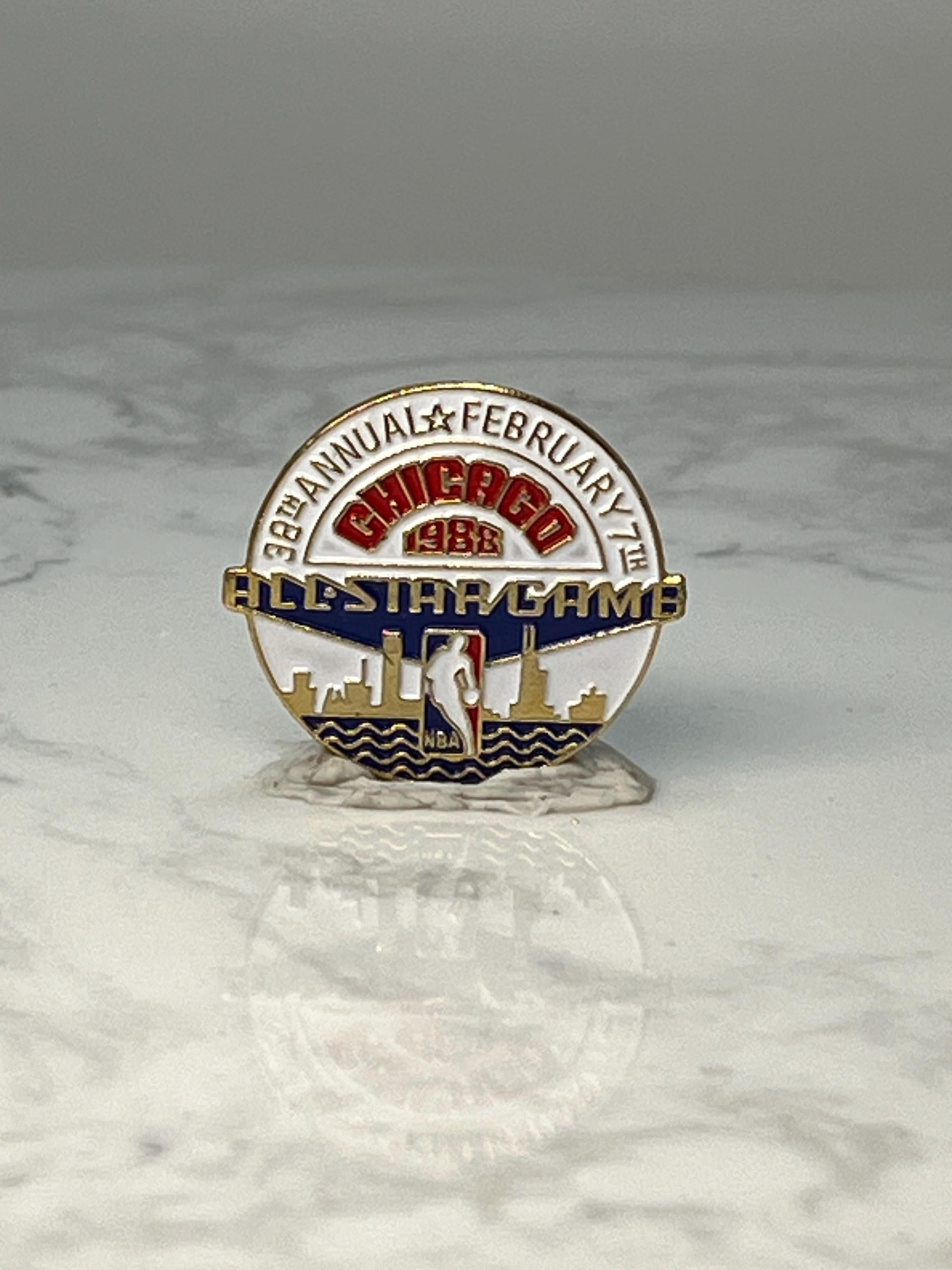 Vintage NBA All Star Game Pin: Gold Enamel - 1988 Chicago Accessory