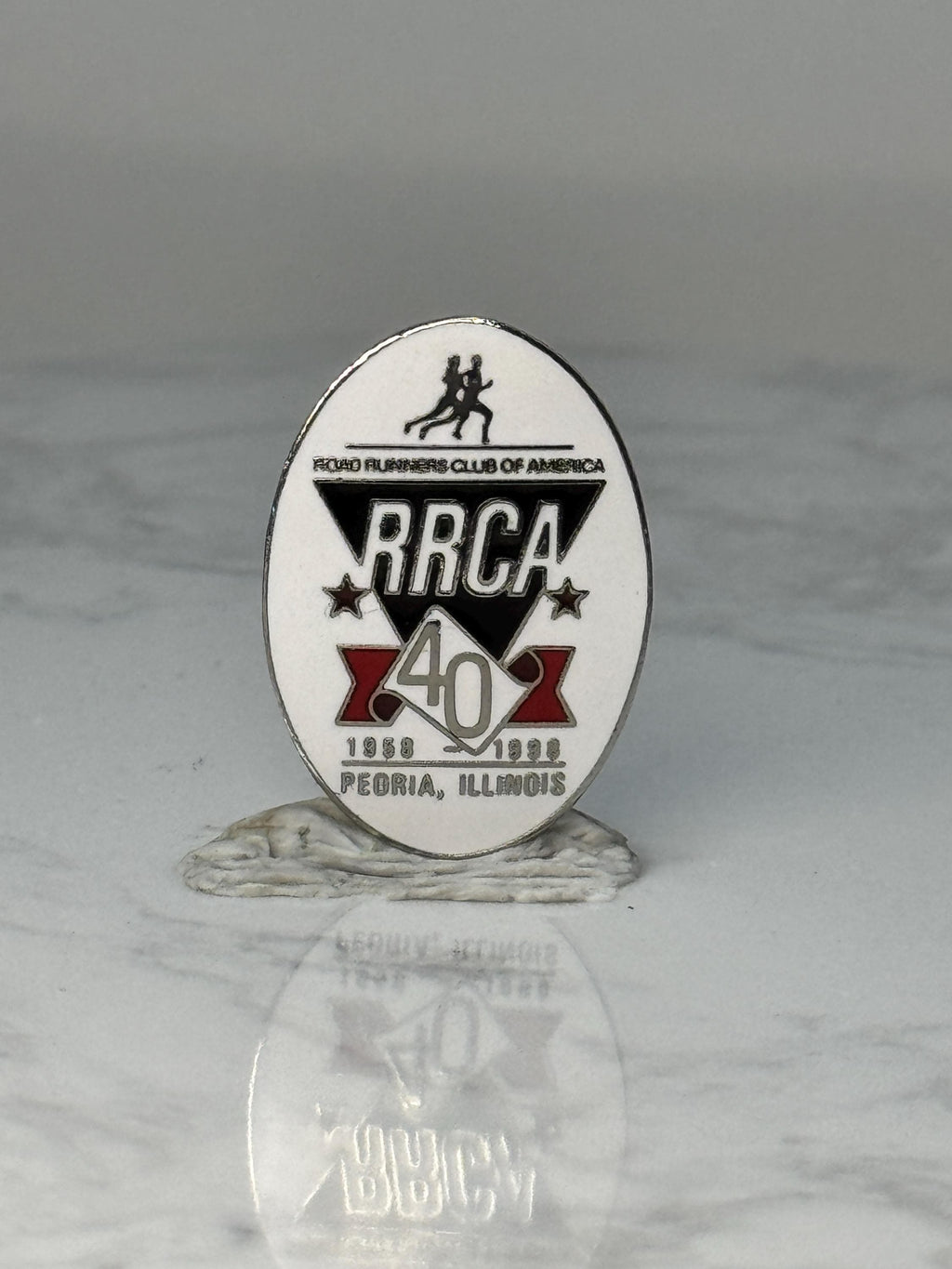 Vintage RRCA 40th Anniversary Lapel Pin: Enamel - 1998 Running Event Accessory