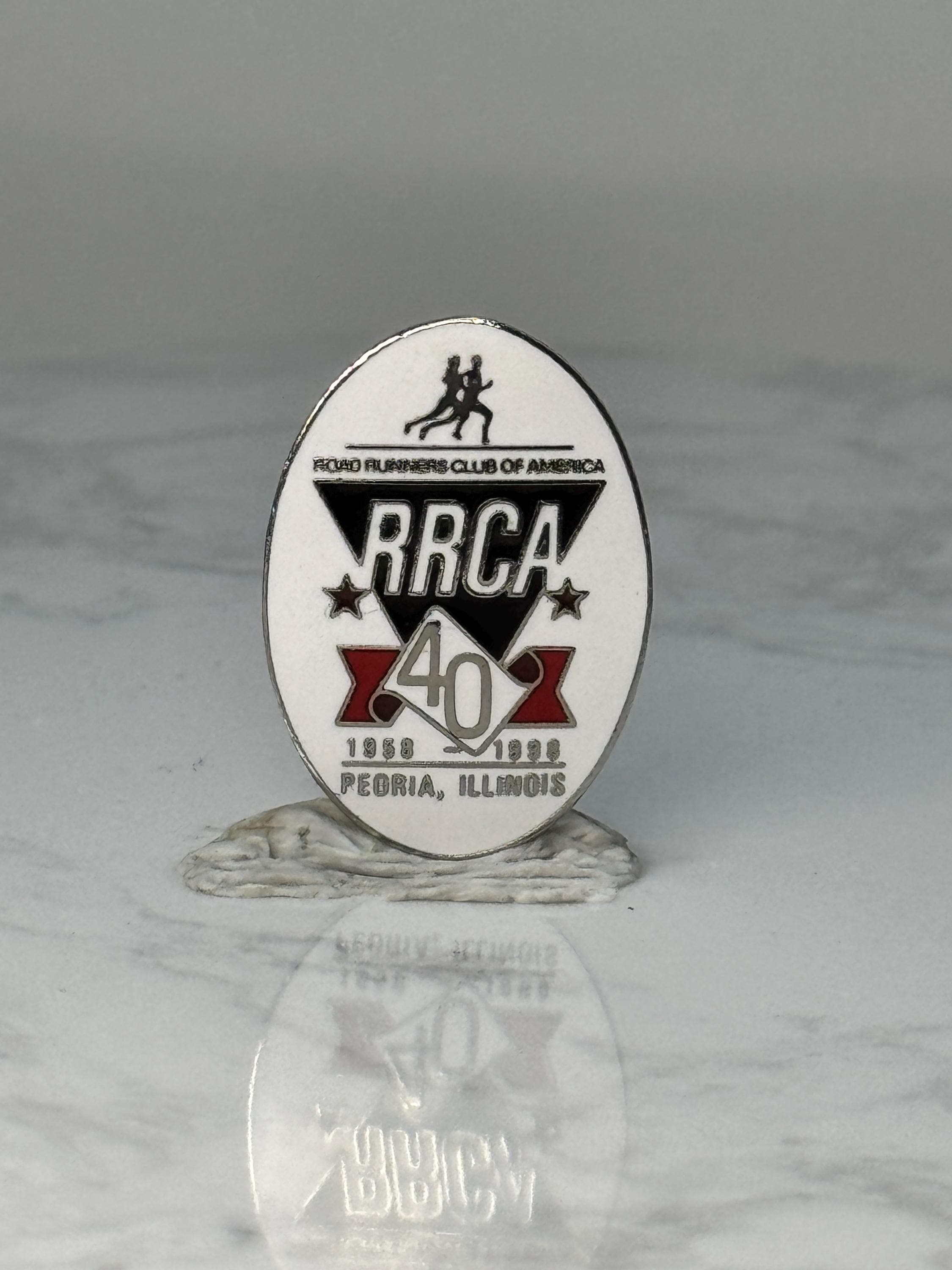 Vintage RRCA 40th Anniversary Lapel Pin: Enamel - 1998 Running Event Accessory