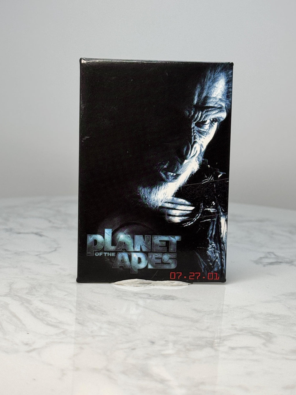 Vintage Planet of the Apes Movie Pin: Glossy Black - 2001 Film Accessory