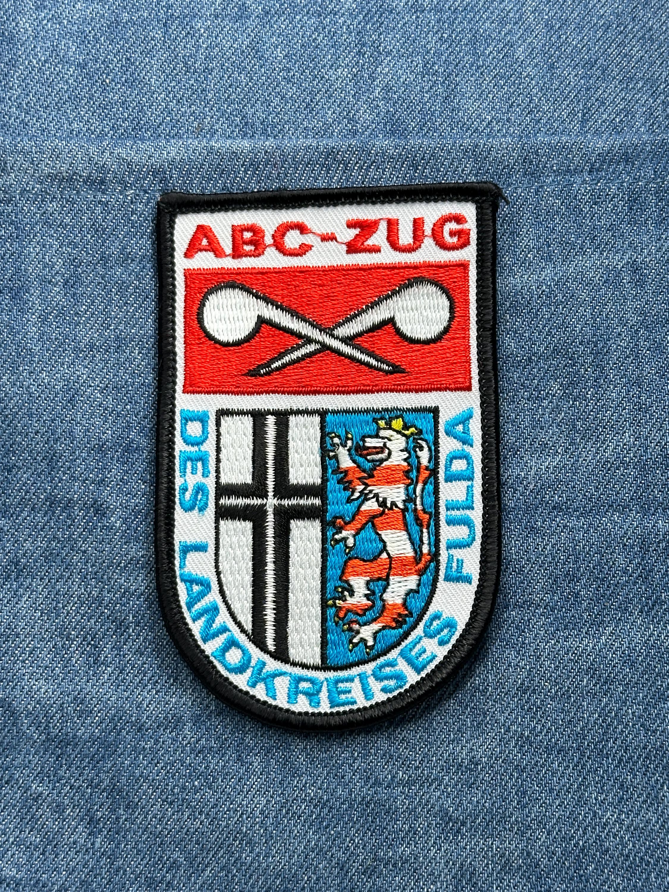 ABC-ZUG Fulda Patch: Red Shield Crest - German Civil Defense Accessory