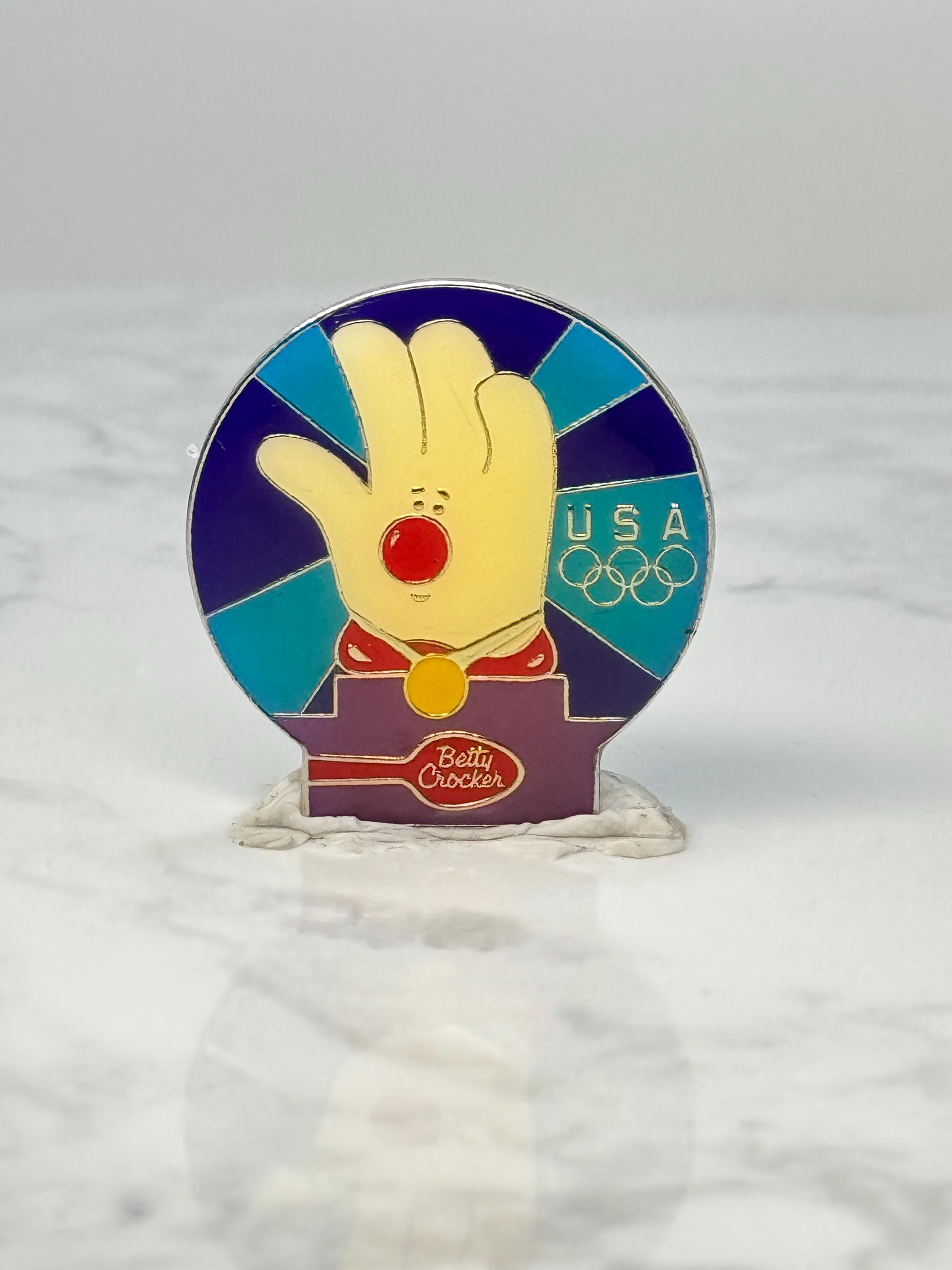 Vintage Betty Crocker USA Olympics Enamel Pin: Colorful - 1996 Sponsor Accessory
