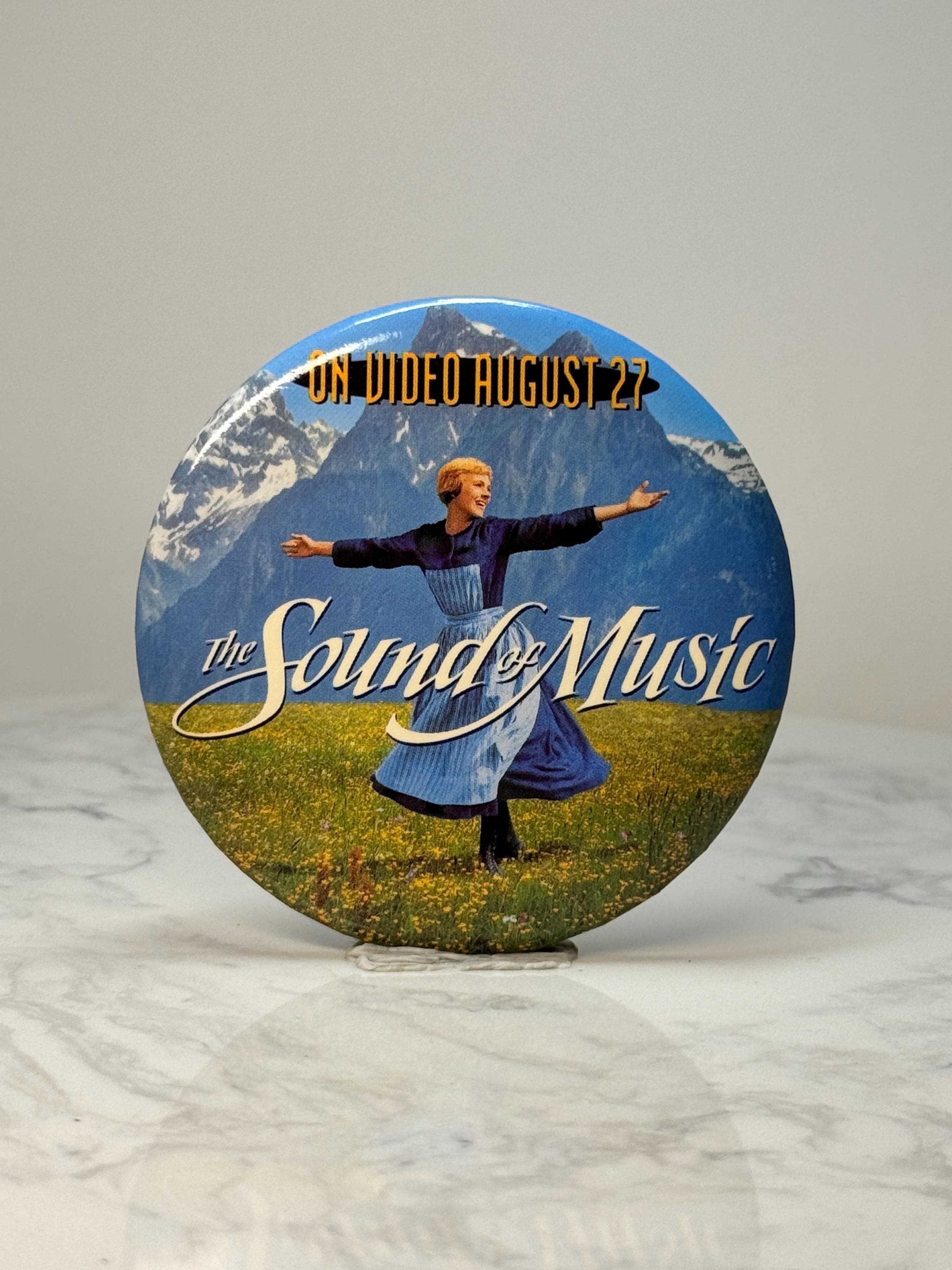 Vintage The Sound of Music Button Pin: Full Color Art - 1990s Accessory