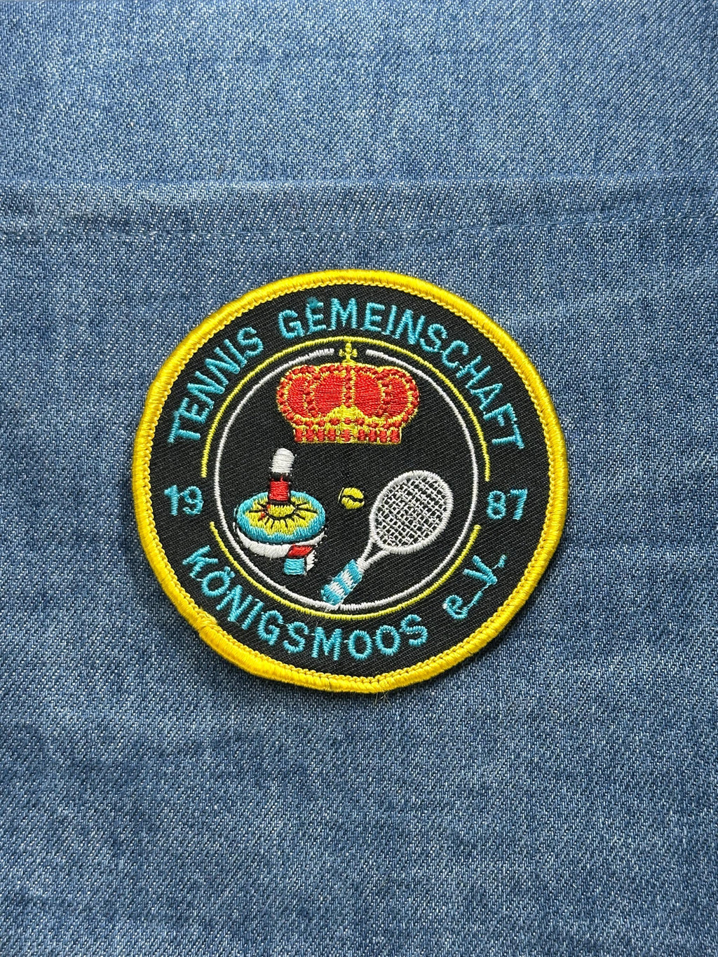 Tennis Gemeinschaft Konigsmoos Patch 1987 e.V German Tennis Club Embroidered Sew On Patch