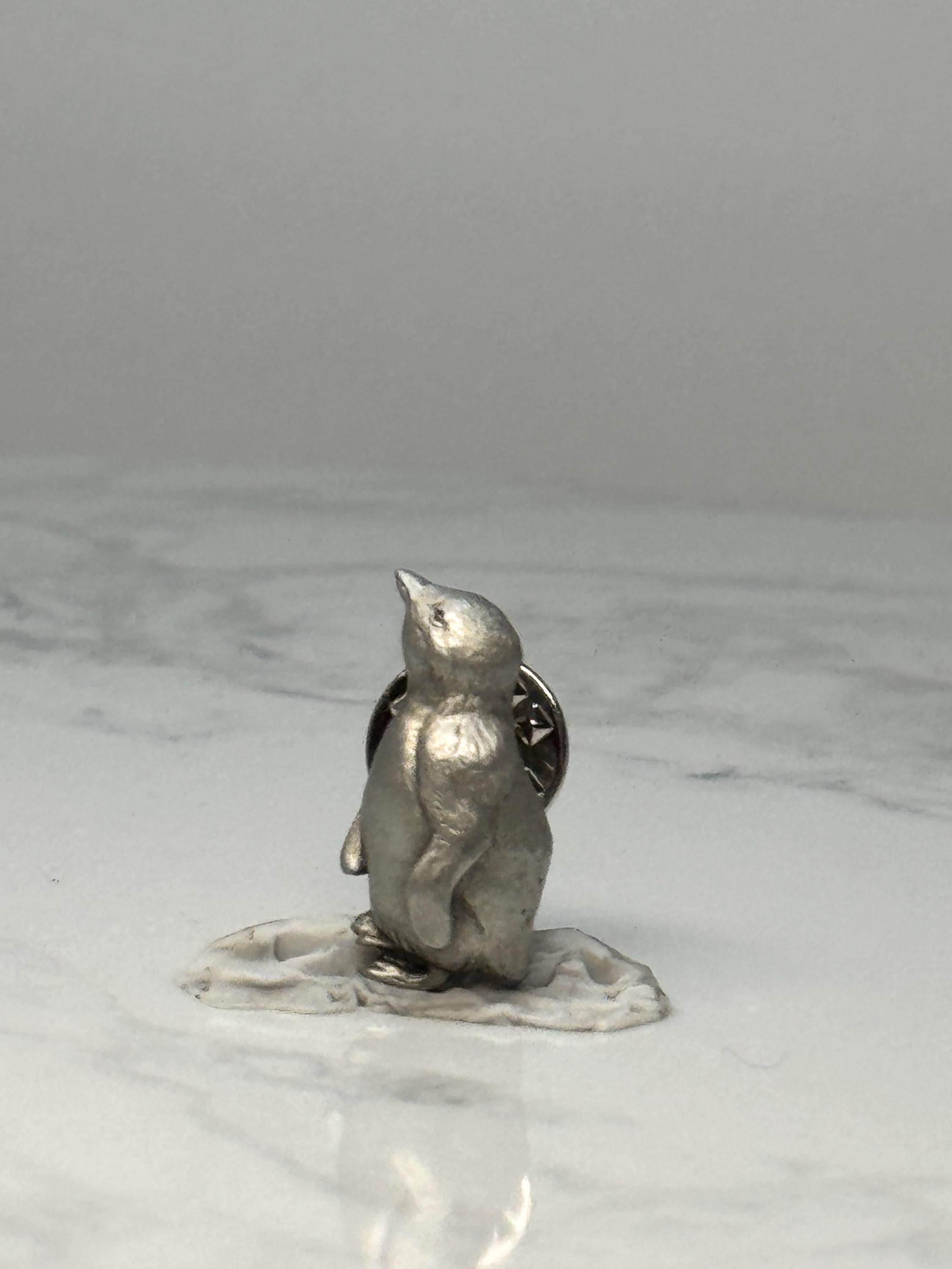 Vintage Penguin Lapel Pin: Silver Tone Figural - Winter Animal Accessory