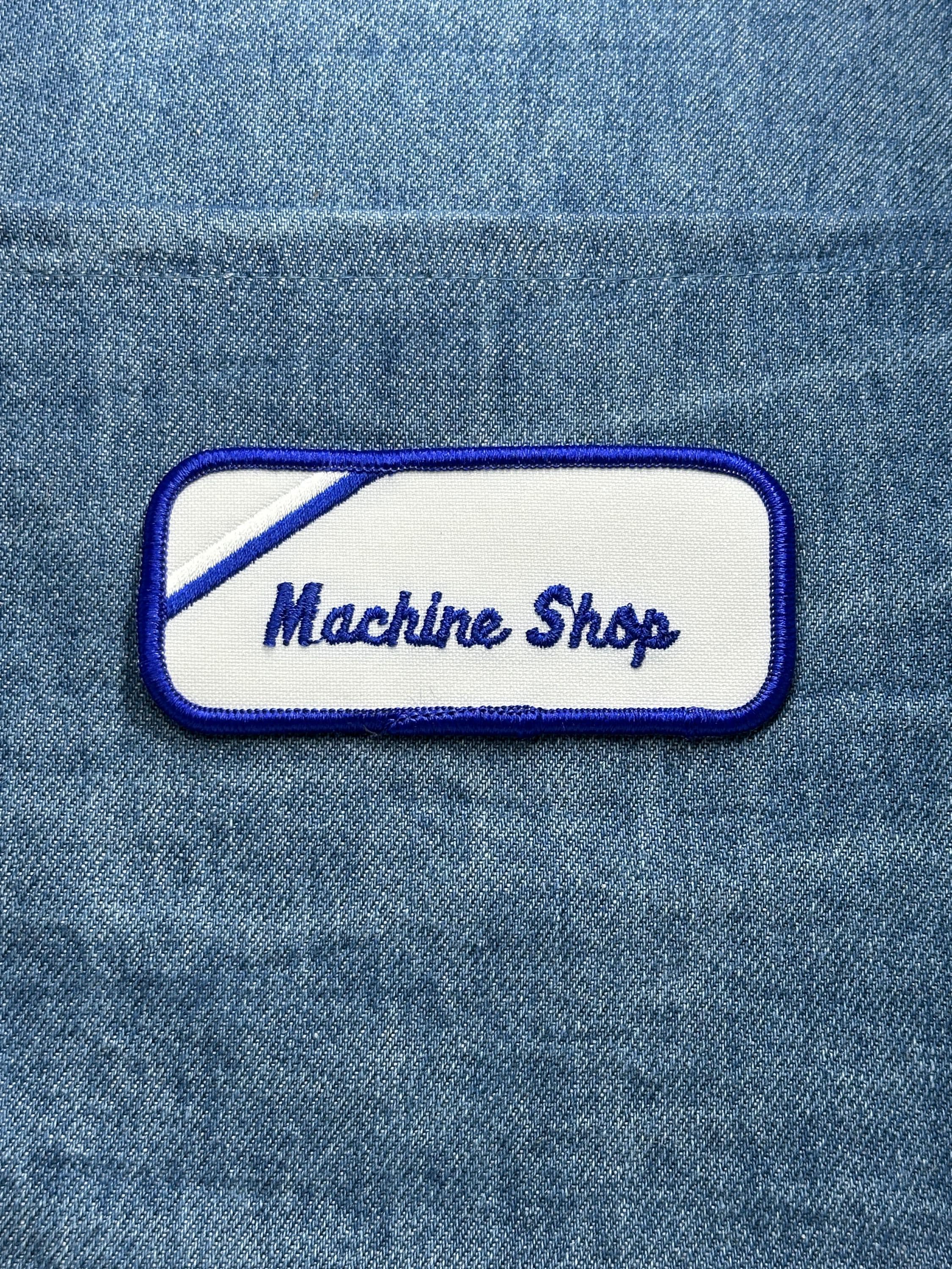 Machine Shop Patch: Blue White Uniform - Industrial Career Accessory