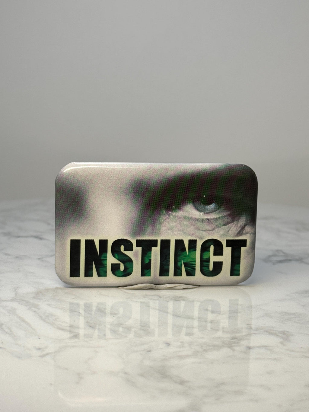 Vintage Instinct Movie Promo Pin: Glossy Photo Button - 1990s Film Accessory