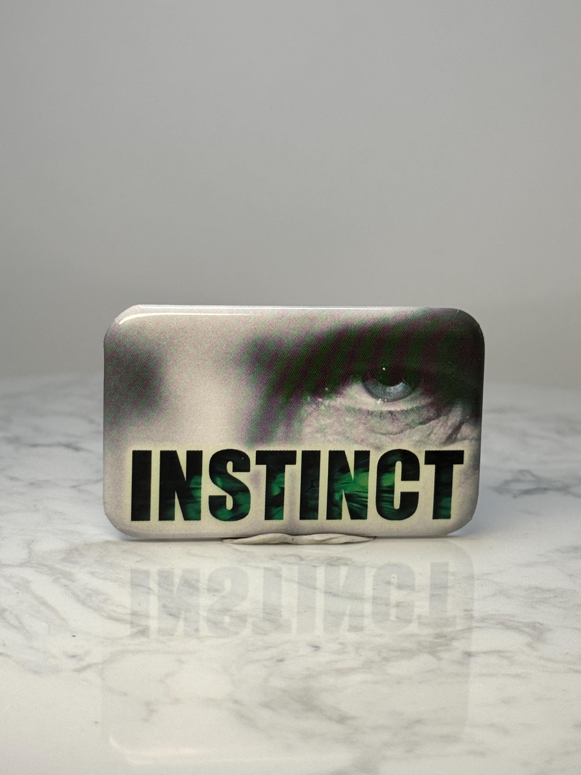 Vintage Instinct Movie Promo Pin: Glossy Photo Button - 1990s Film Accessory