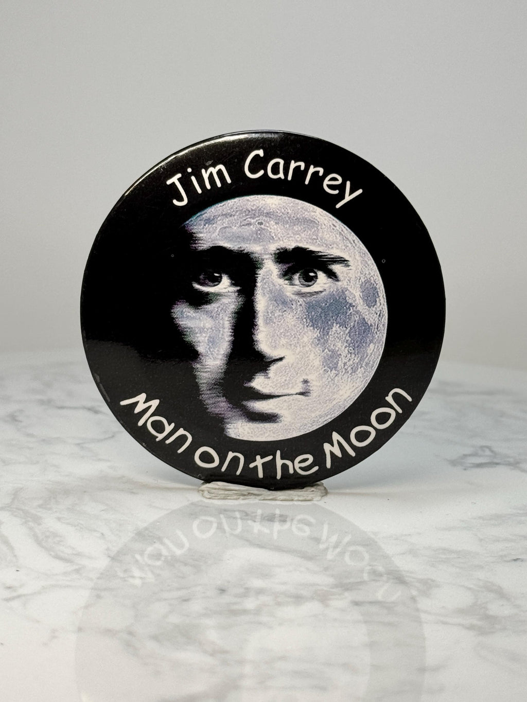 Vintage Jim Carrey Movie Pin: Black White Film - 1999 Man on the Moon Accessory