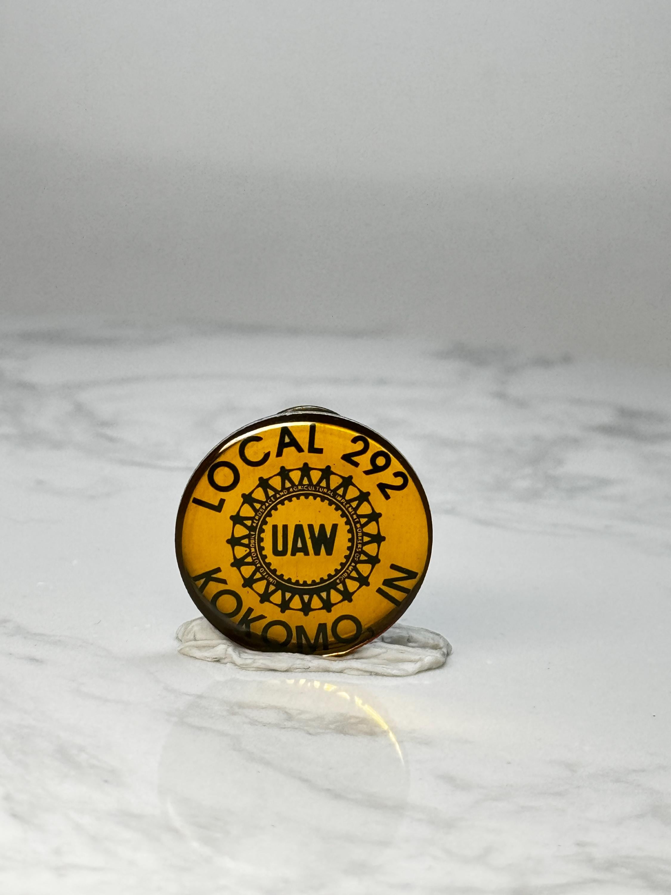 Vintage UAW Local 292 Pin: Yellow Black Union - Labor Accessory