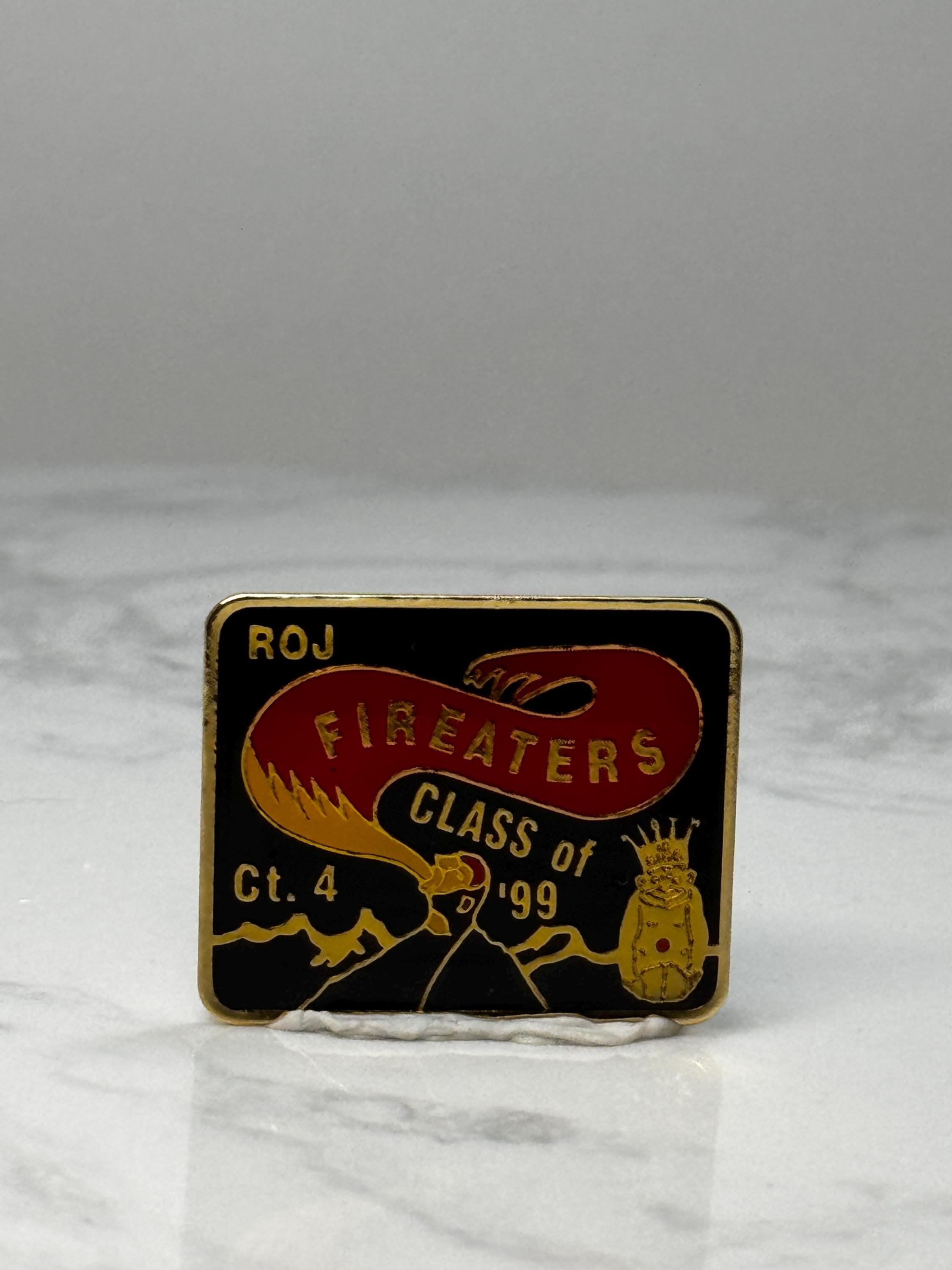Vintage Firefighter Academy Pin ROJ Fireeaters Class of 1999 CT4 Fire Dept