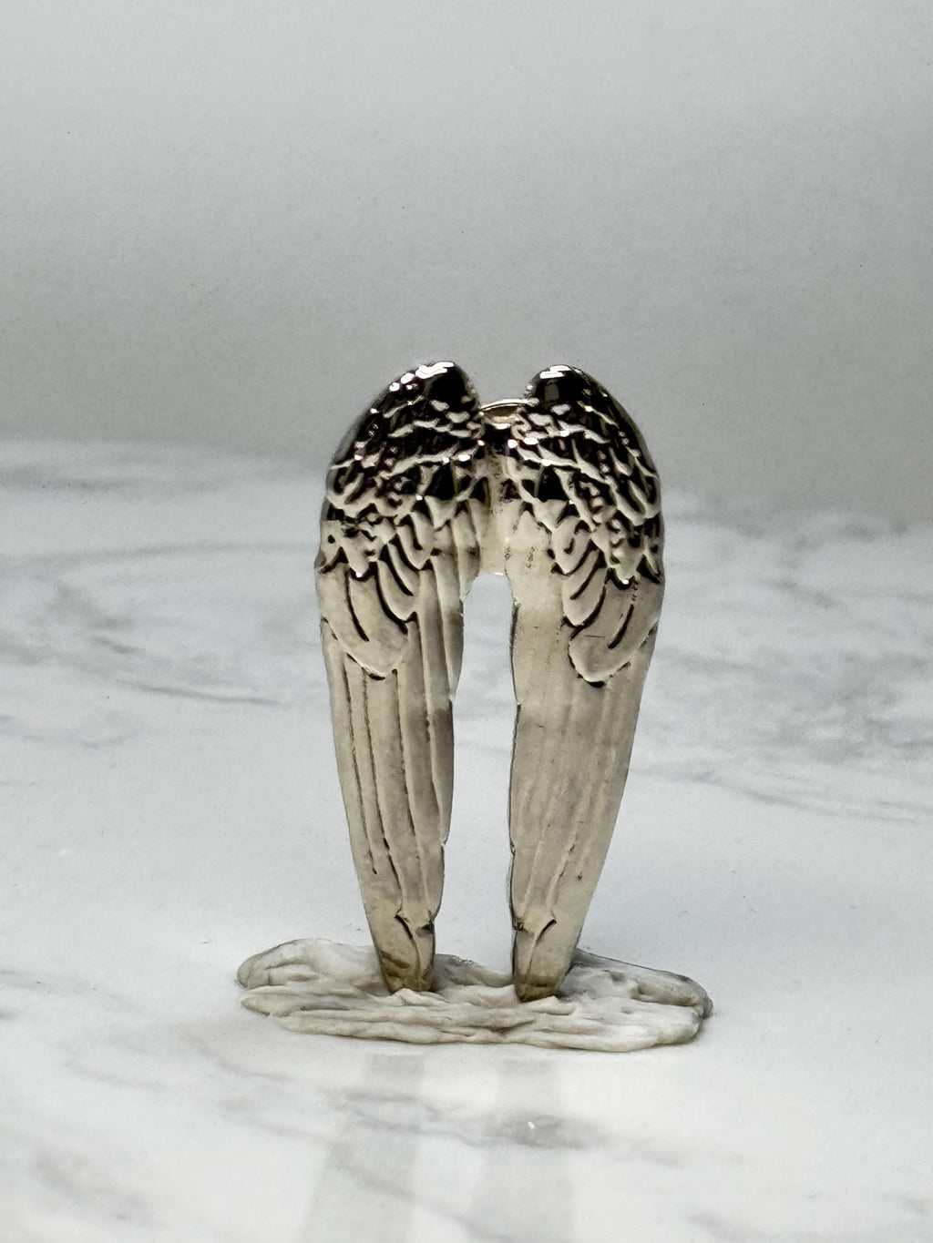 Vintage Angel Wings Lapel Pin: Silver Tone - Religious Accessory